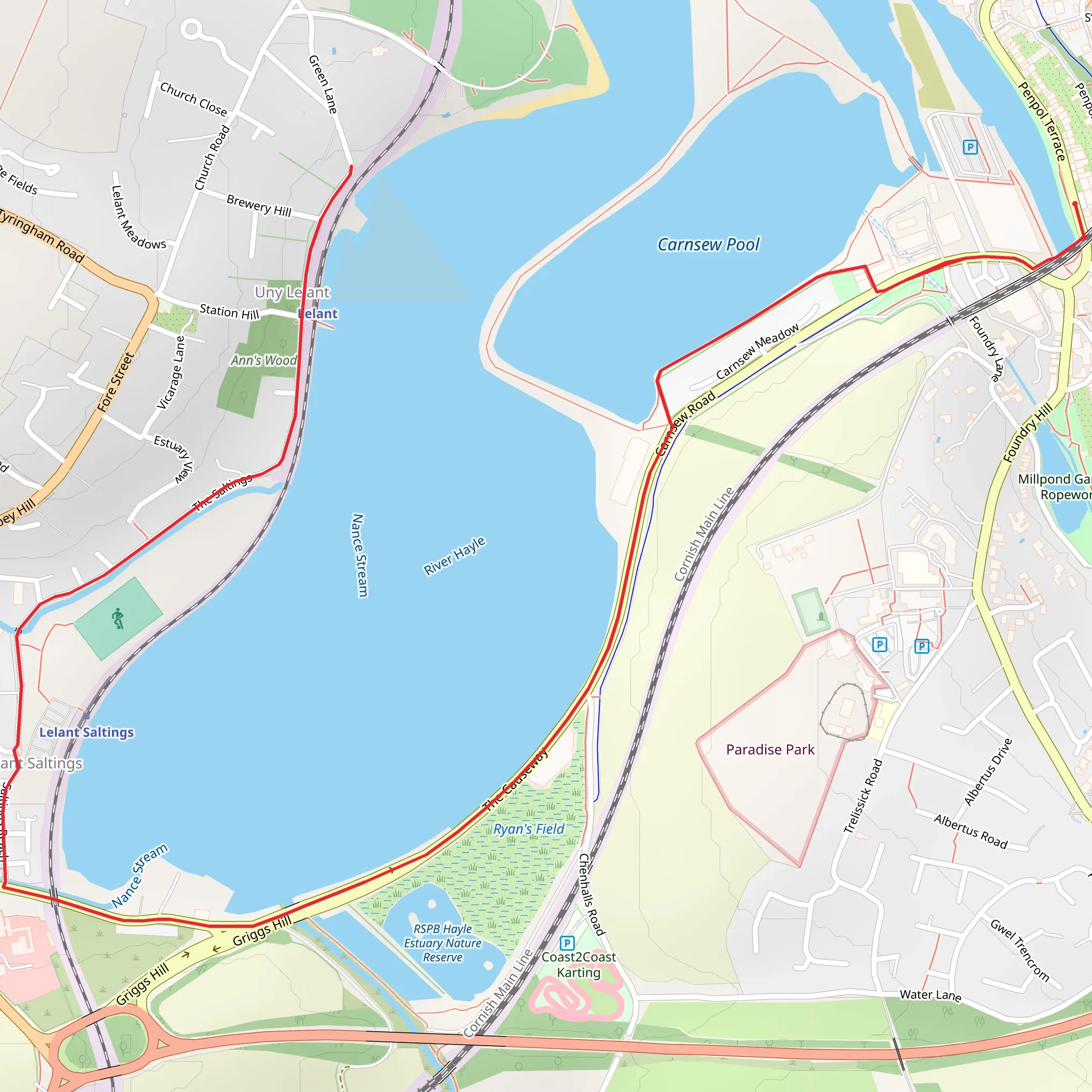 Hayle Estuary Walk mobile static map