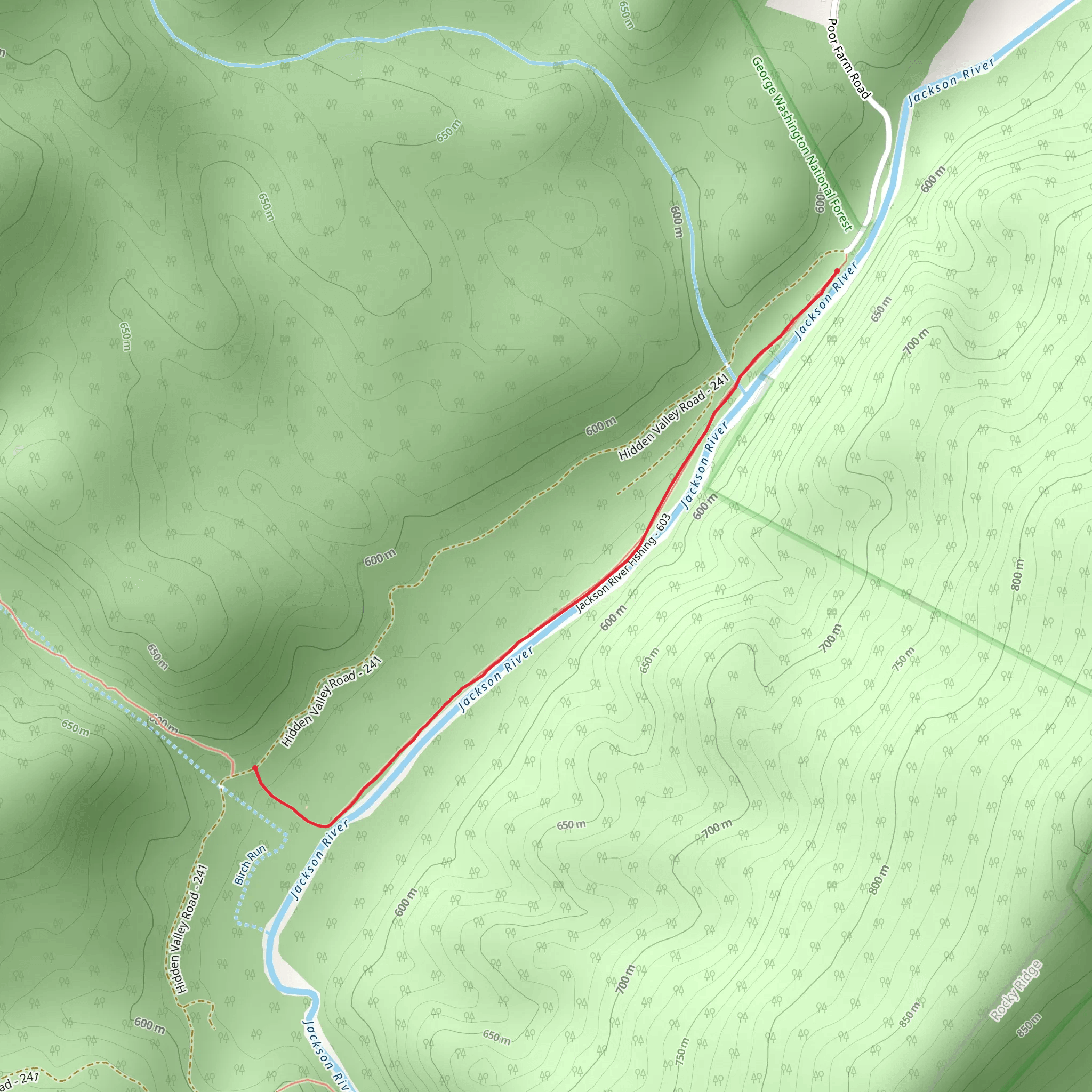 Jackson River Trail mobile static map