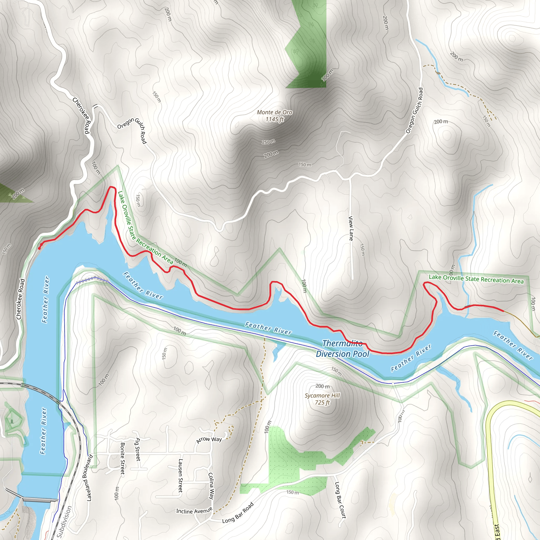 Feather River North Shore Walk from Cherokee Road mobile static map
