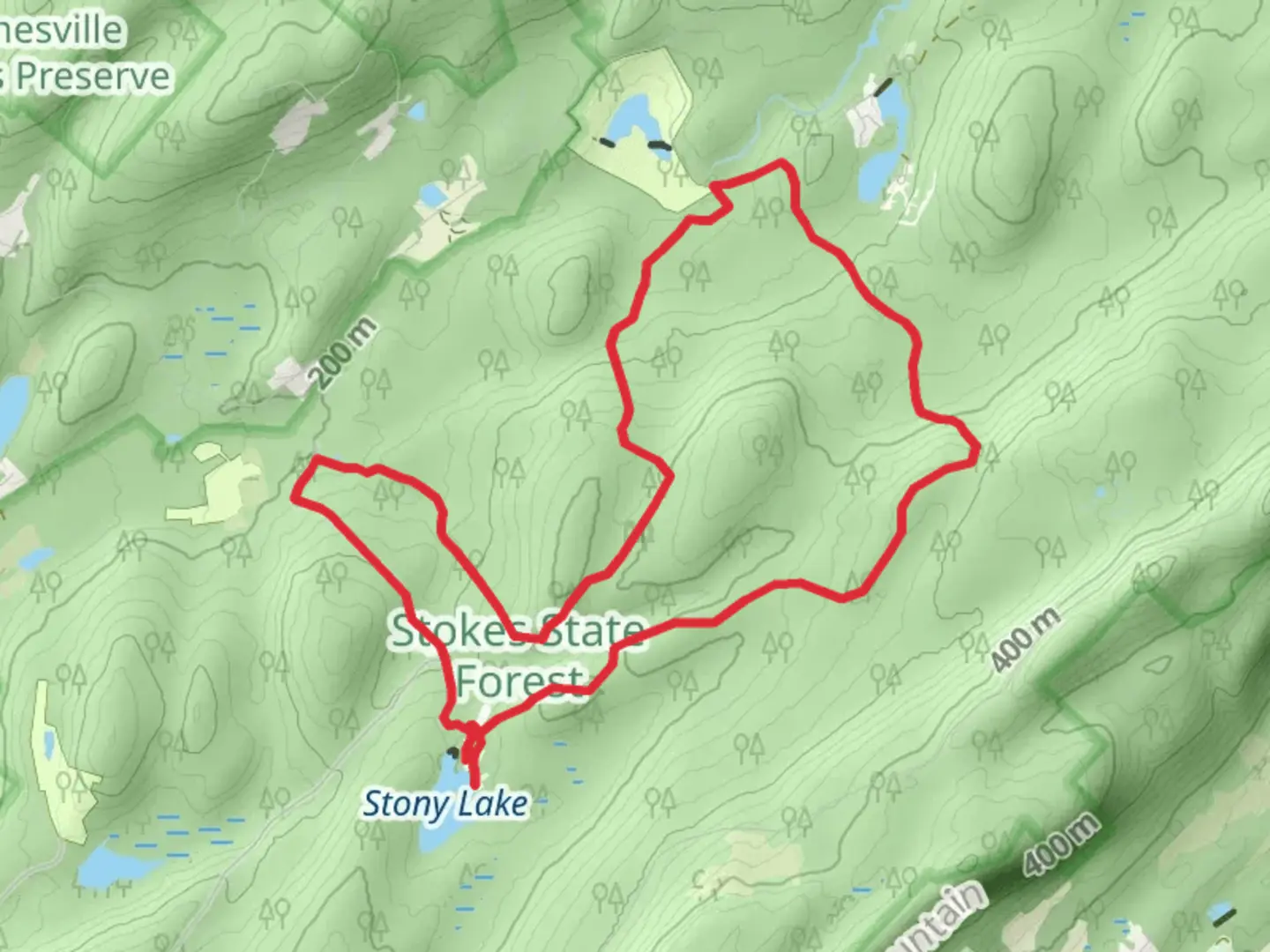 An image depicting the trail Stony Brook and Blue Mountain Loop Trail and its surrounding area.