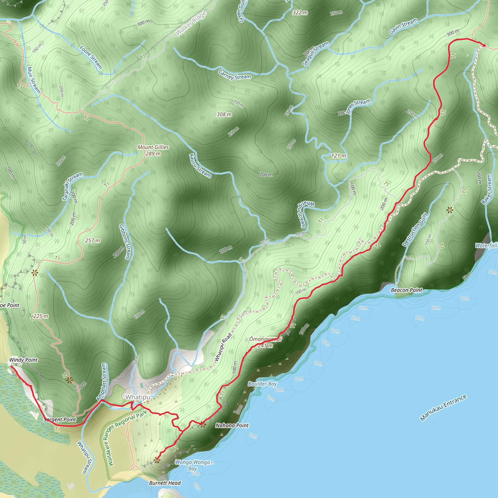 Donald Mclean to Whatipu Caves mobile static map