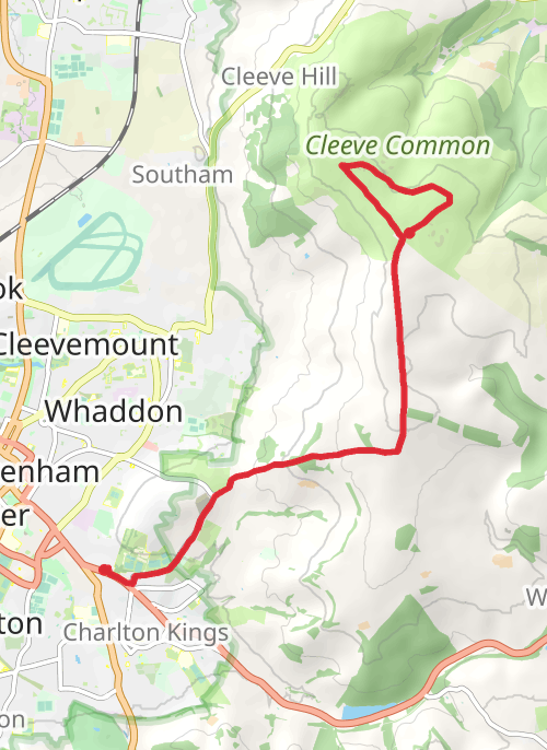 Cleeve Hill plus drive mobile static map