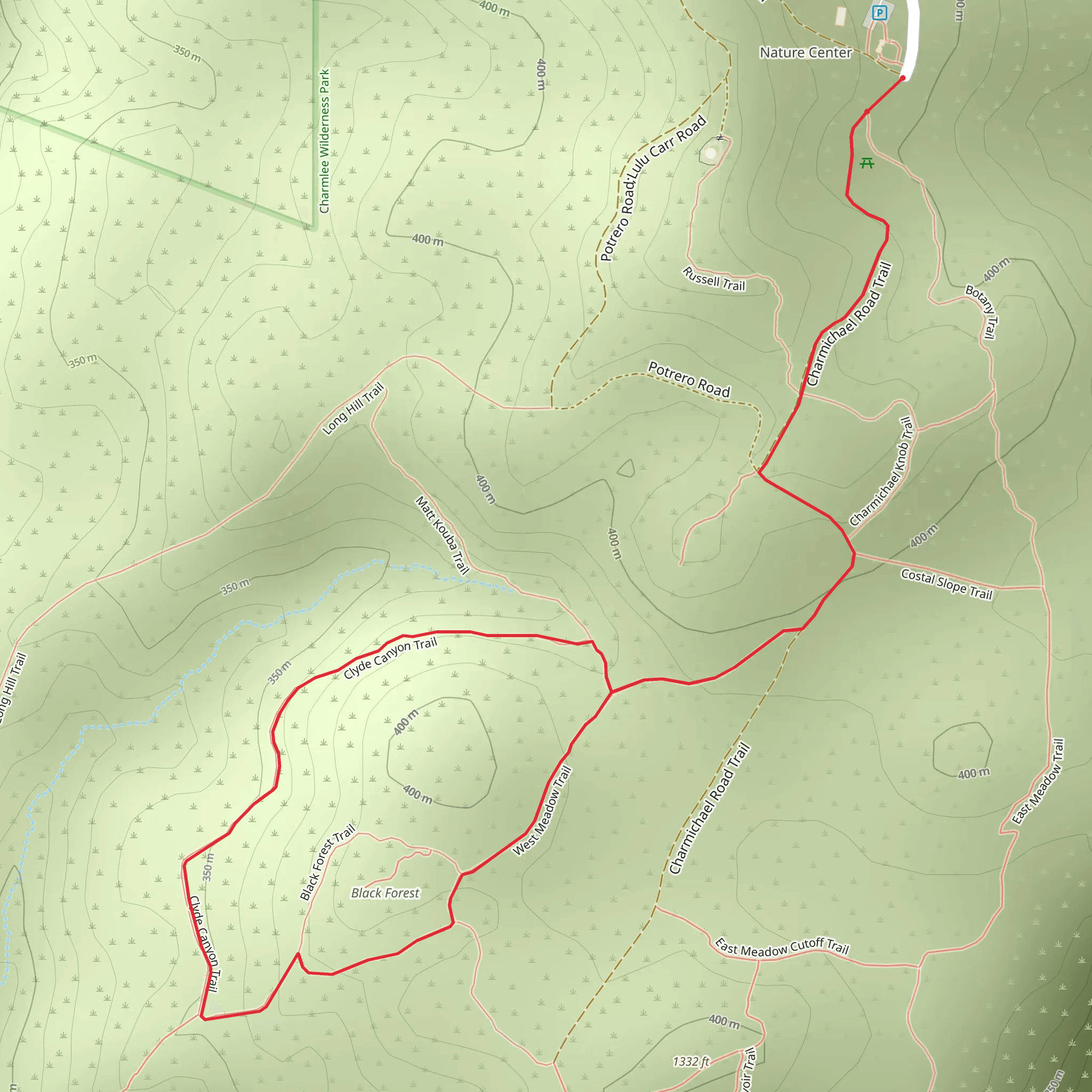 Clyde Canyon via Carmichael Road Trail mobile static map