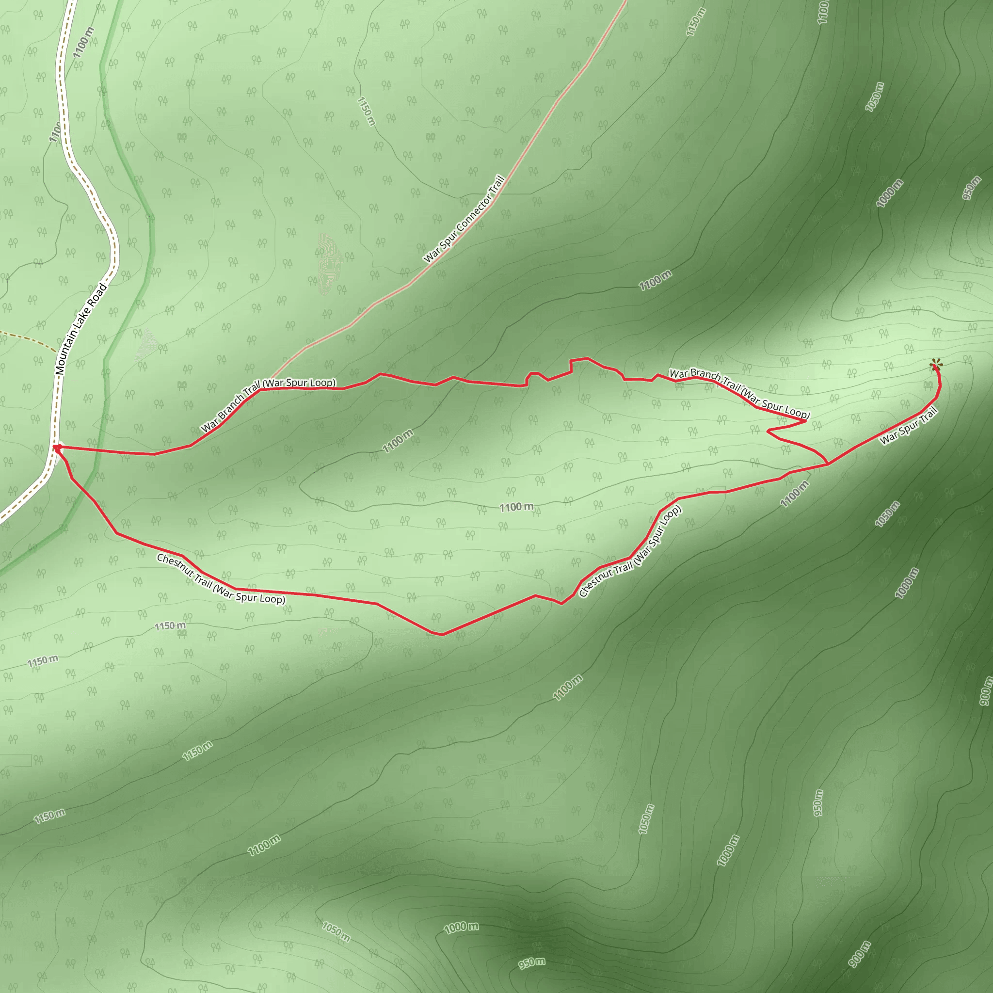 War Branch Trail - War Spur Loop mobile static map