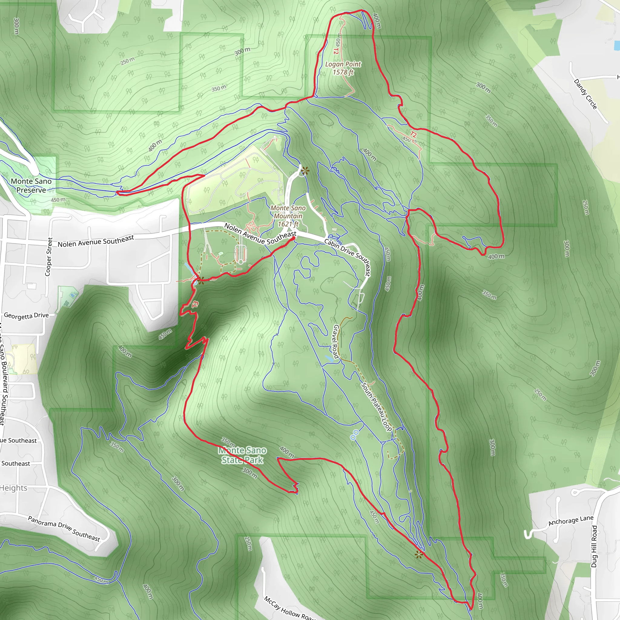 Mountain Mist Trail, Keith Trail and McKay Hollow Trail Loop mobile static map