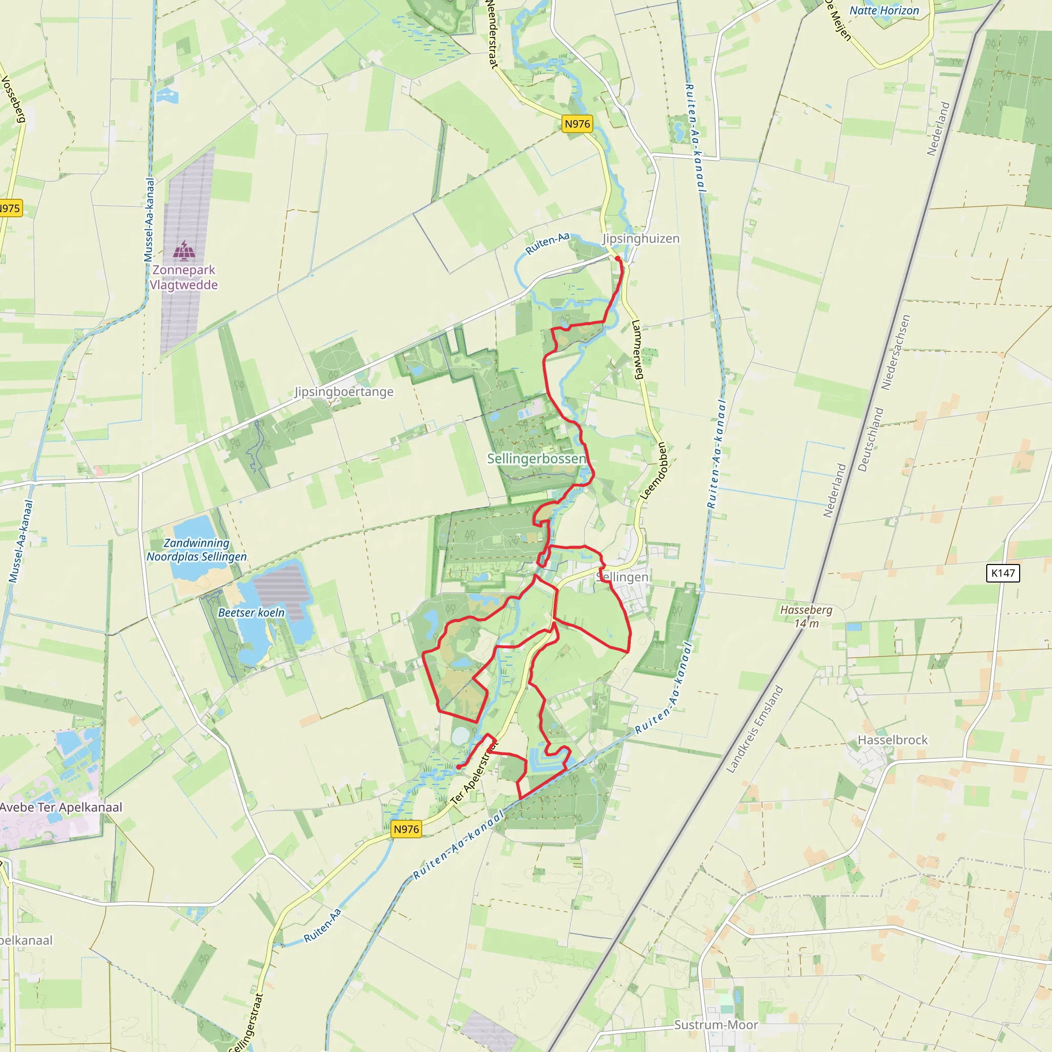 Jipsinghuizen to Laude via Westerwoldepad mobile static map