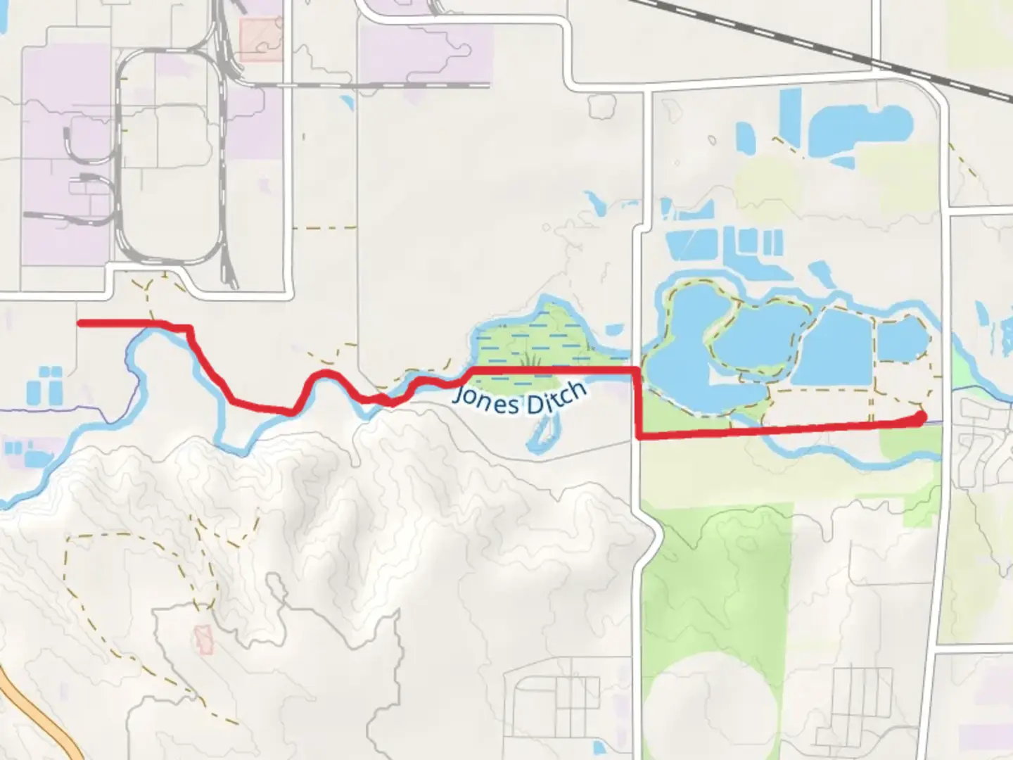 An image depicting the trail Poudre River Trail - County Road 62 and its surrounding area.