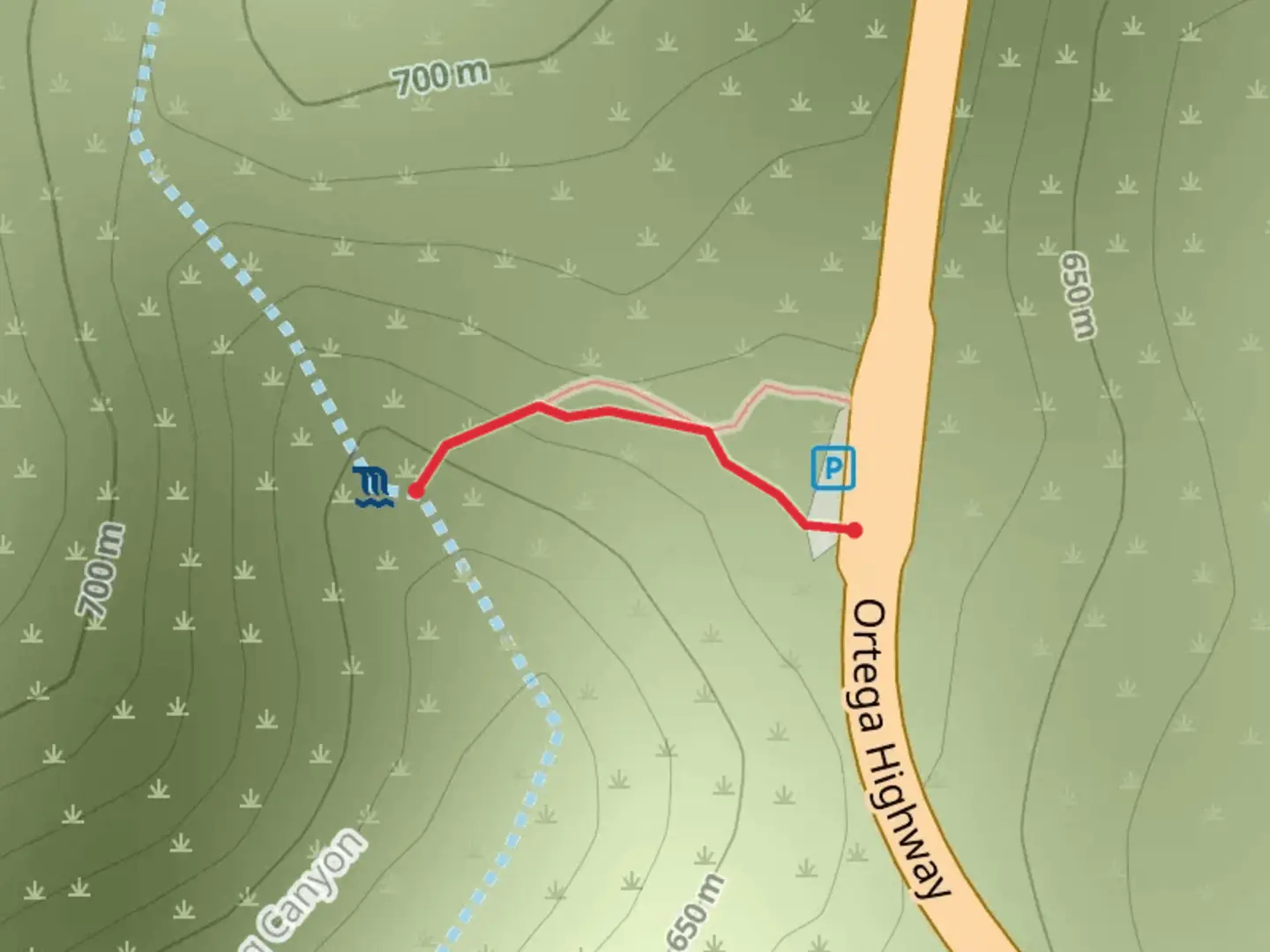 An image depicting the trail Ortega Highway and its surrounding area.