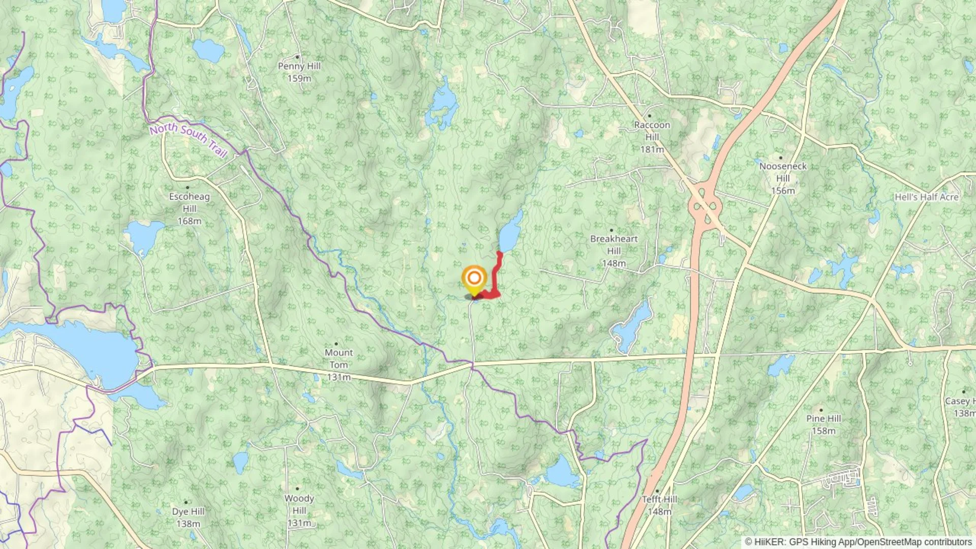 An image depicting the trail Breakheart Pond via River Trail and its surrounding area.