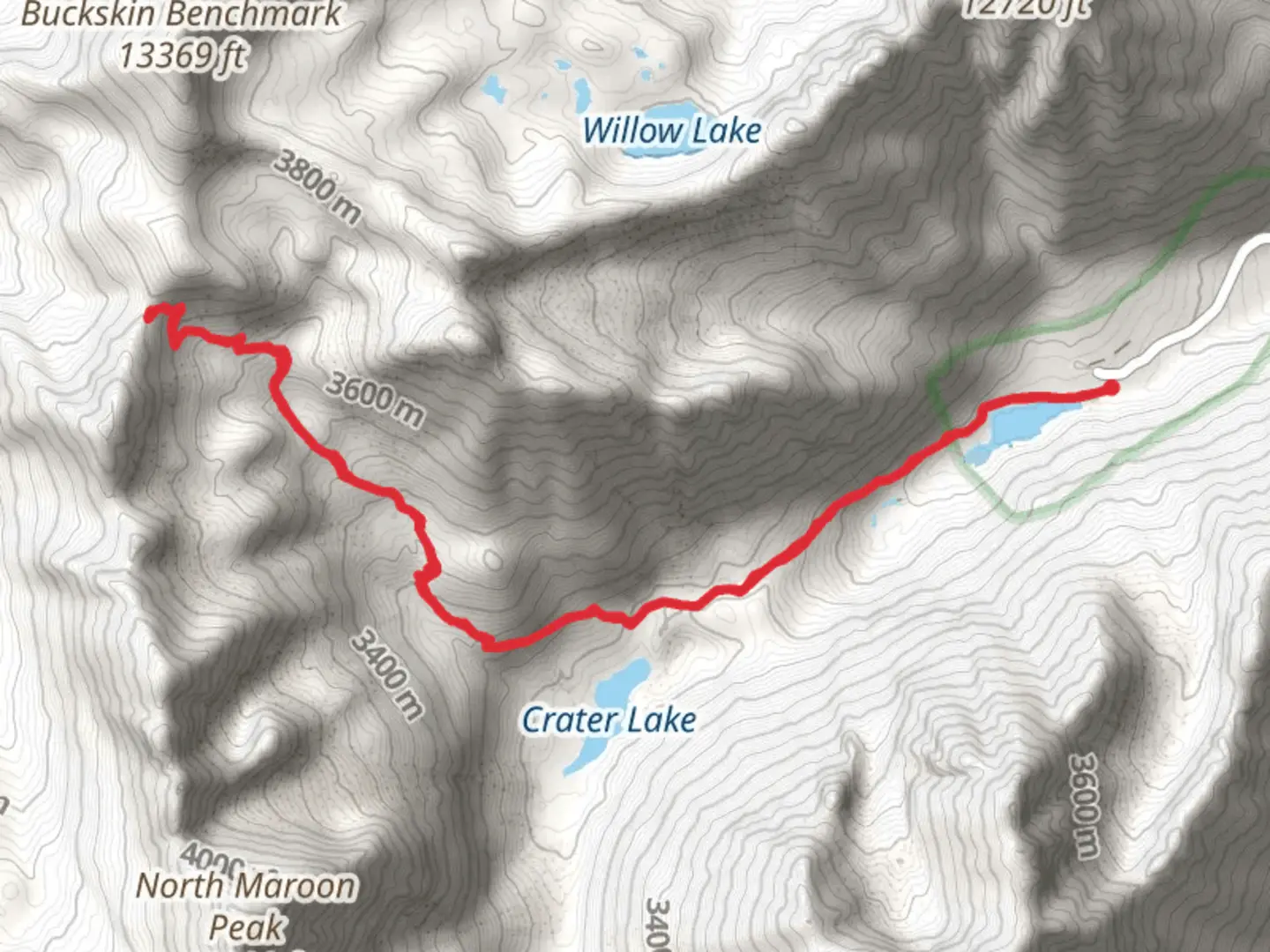 An image depicting the trail Buckskin Pass via Scenic Trail and its surrounding area.