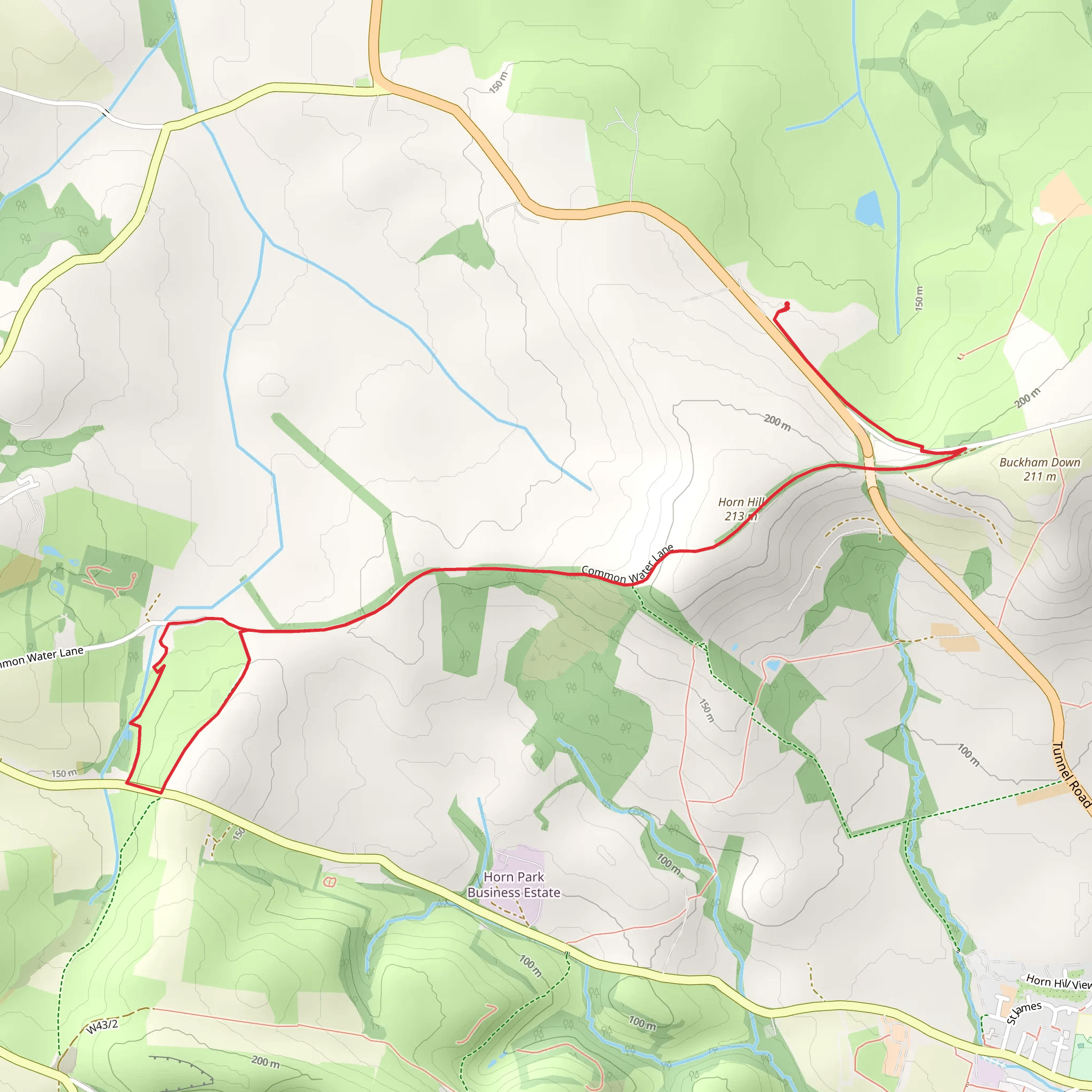 Horn Hill and Clandon Hill Walk mobile static map