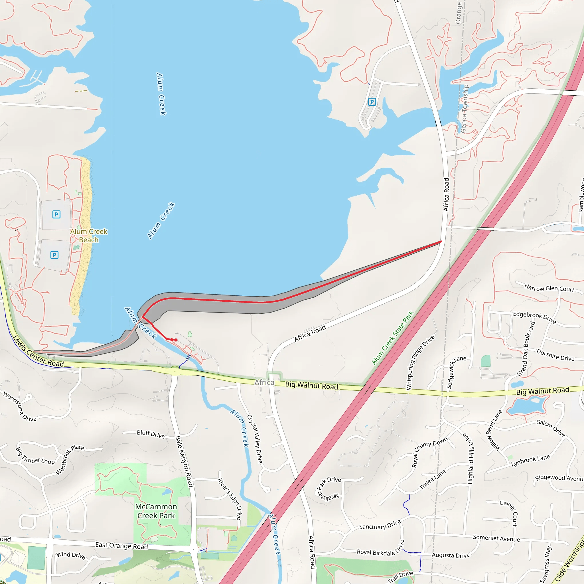 Alum Creek Walk mobile static map