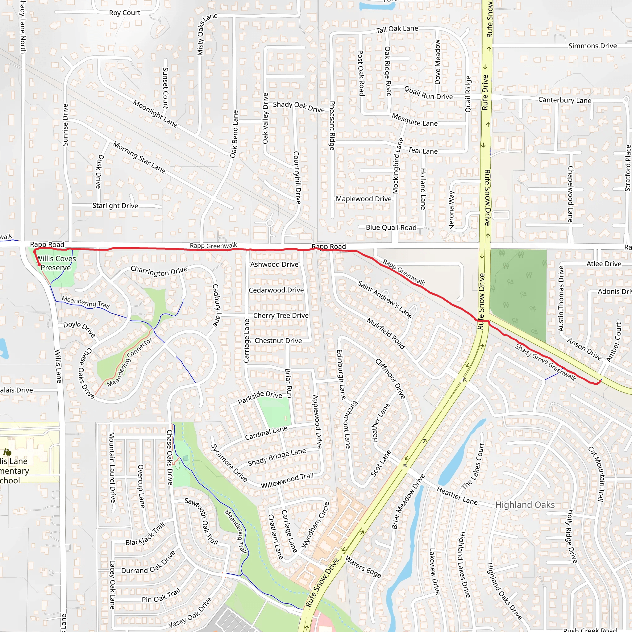Willis Cove Preserve Walk mobile static map