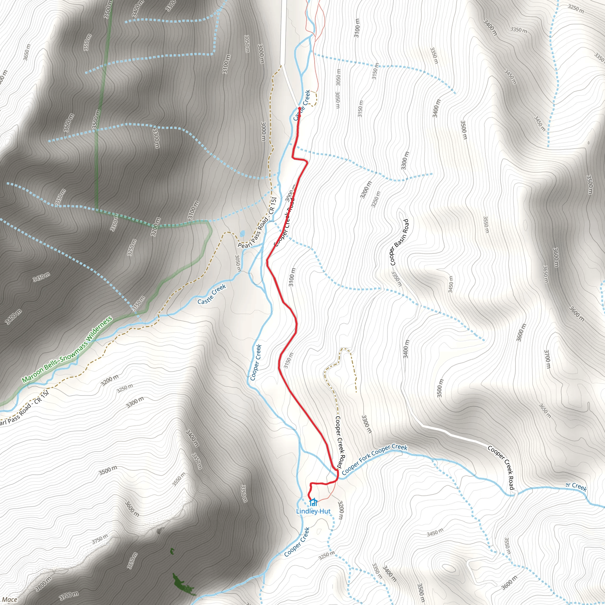 Lindley Cabin Trail mobile static map