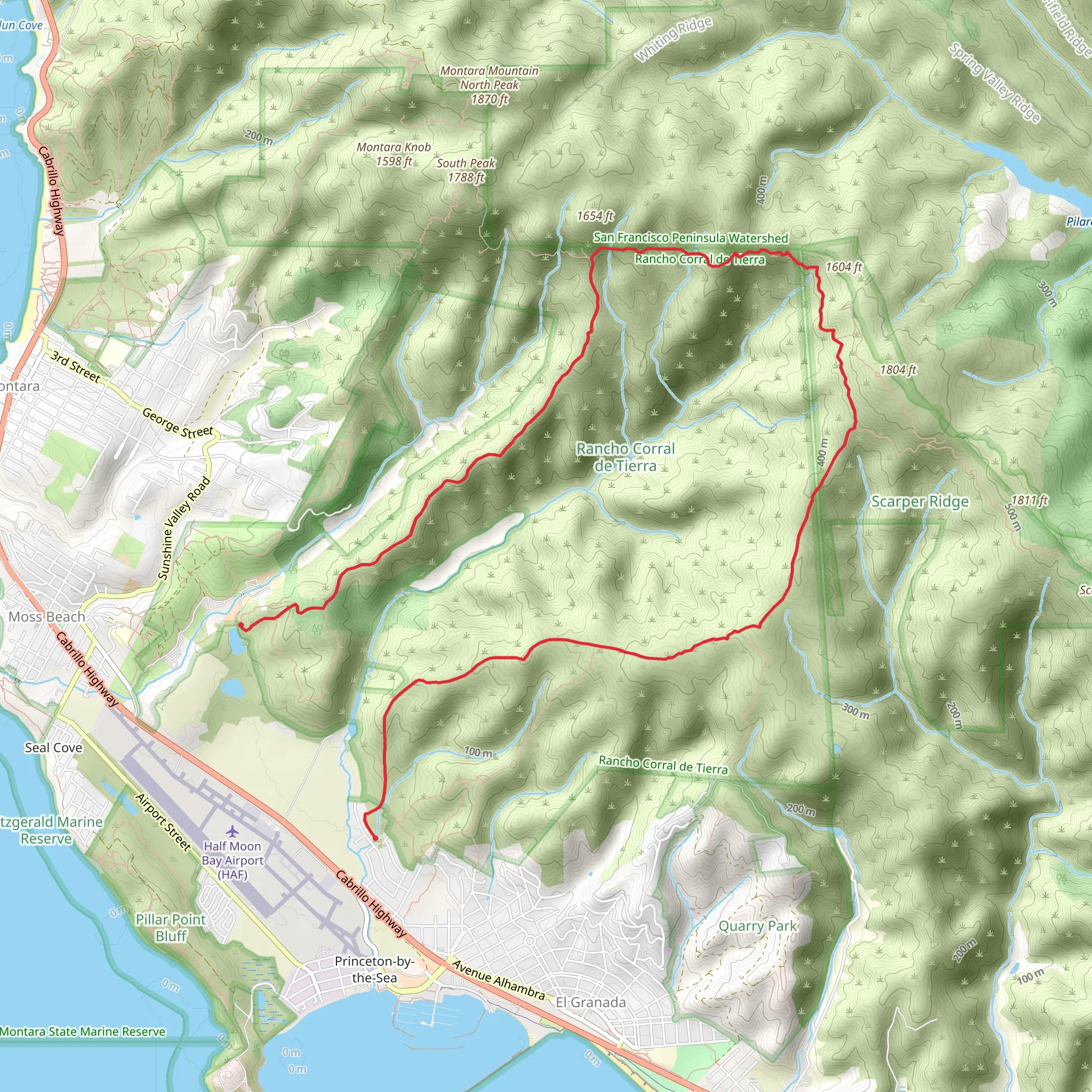 Jump Line, French Trail and Spine Trail mobile static map
