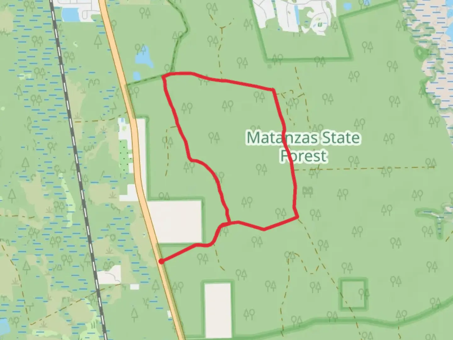 An image depicting the trail Godwin Road Loop and its surrounding area.