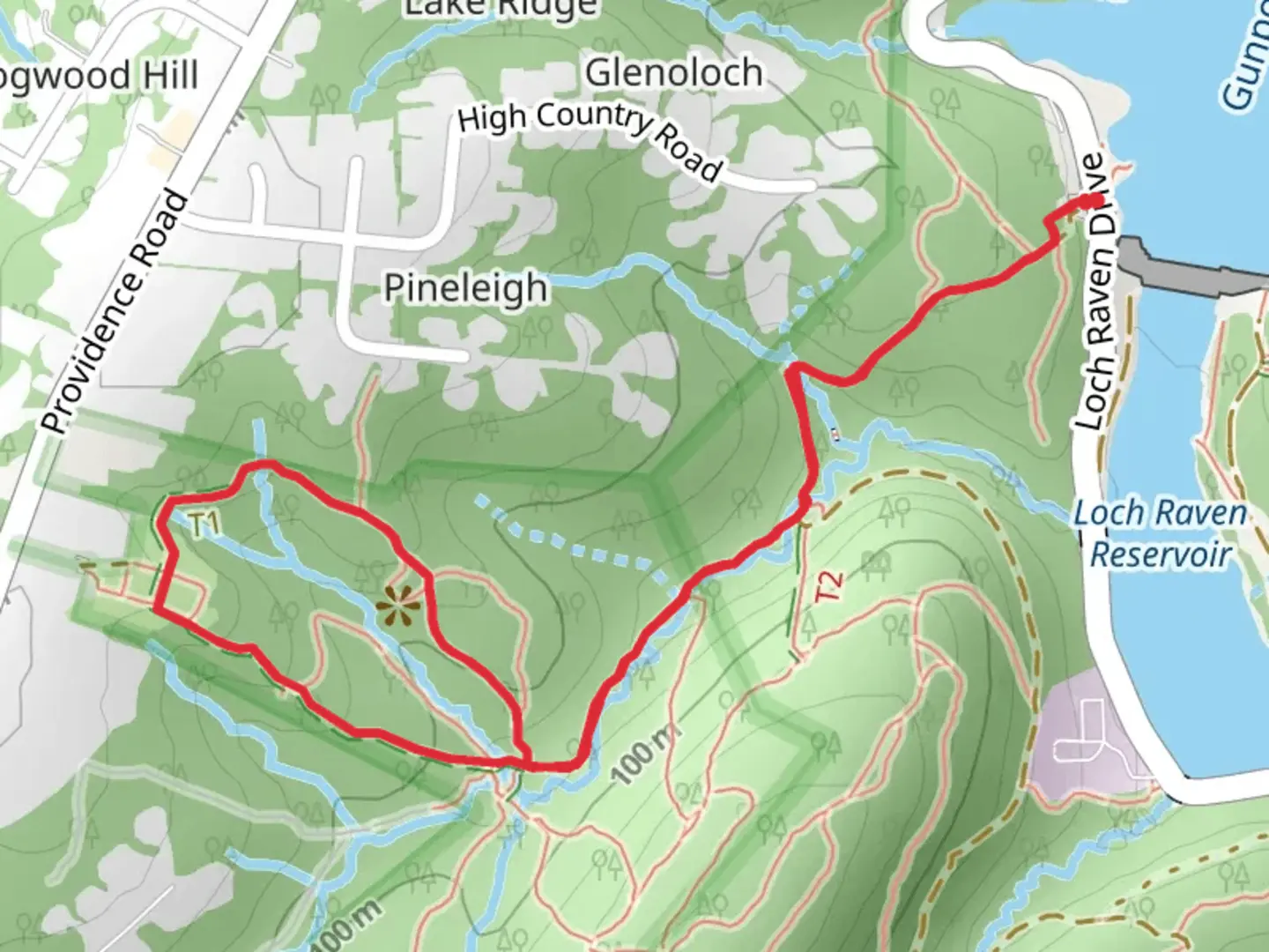 An image depicting the trail Baldwin and Barran's Loop Trail via Fire Road and its surrounding area.