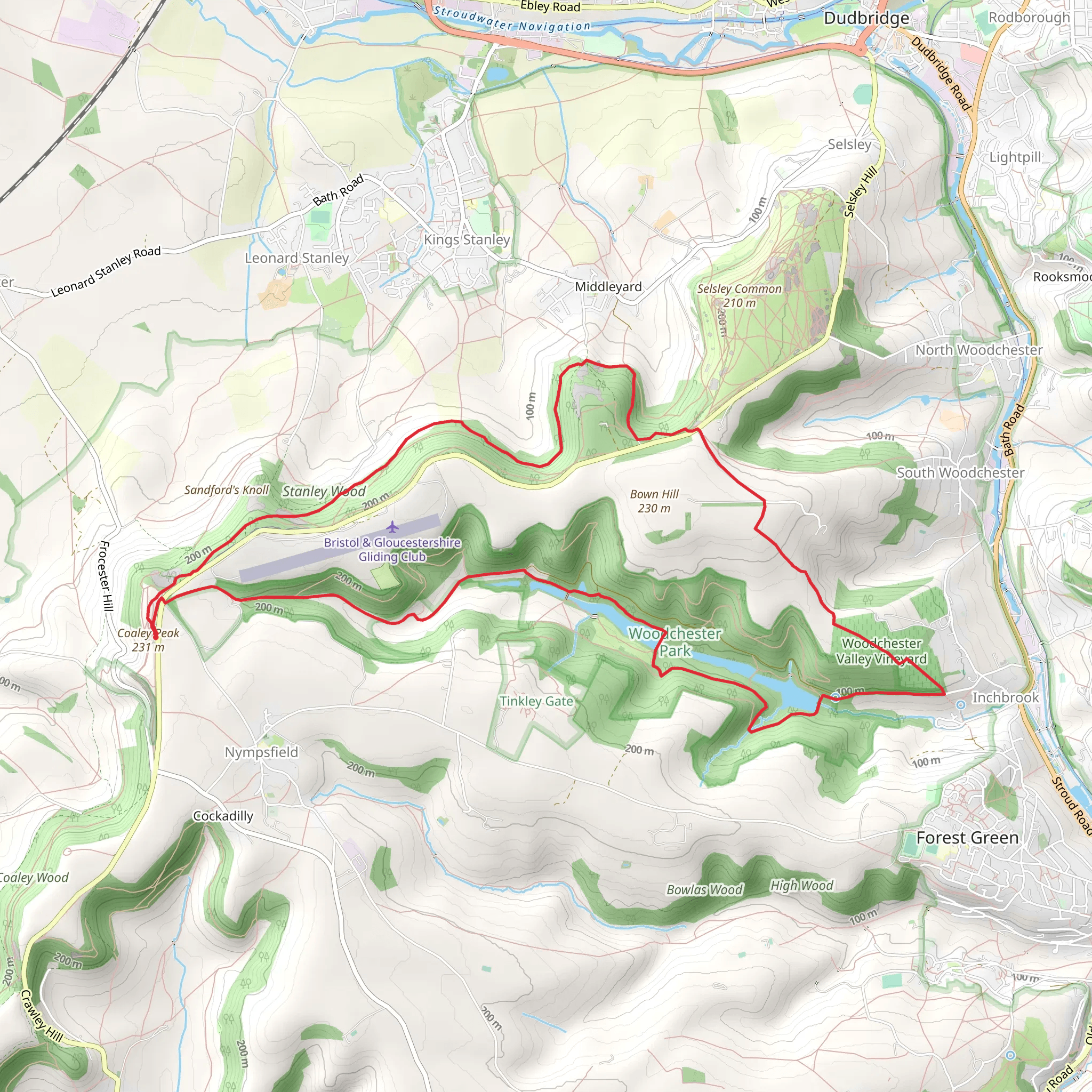 Woodchester Park Loop mobile static map