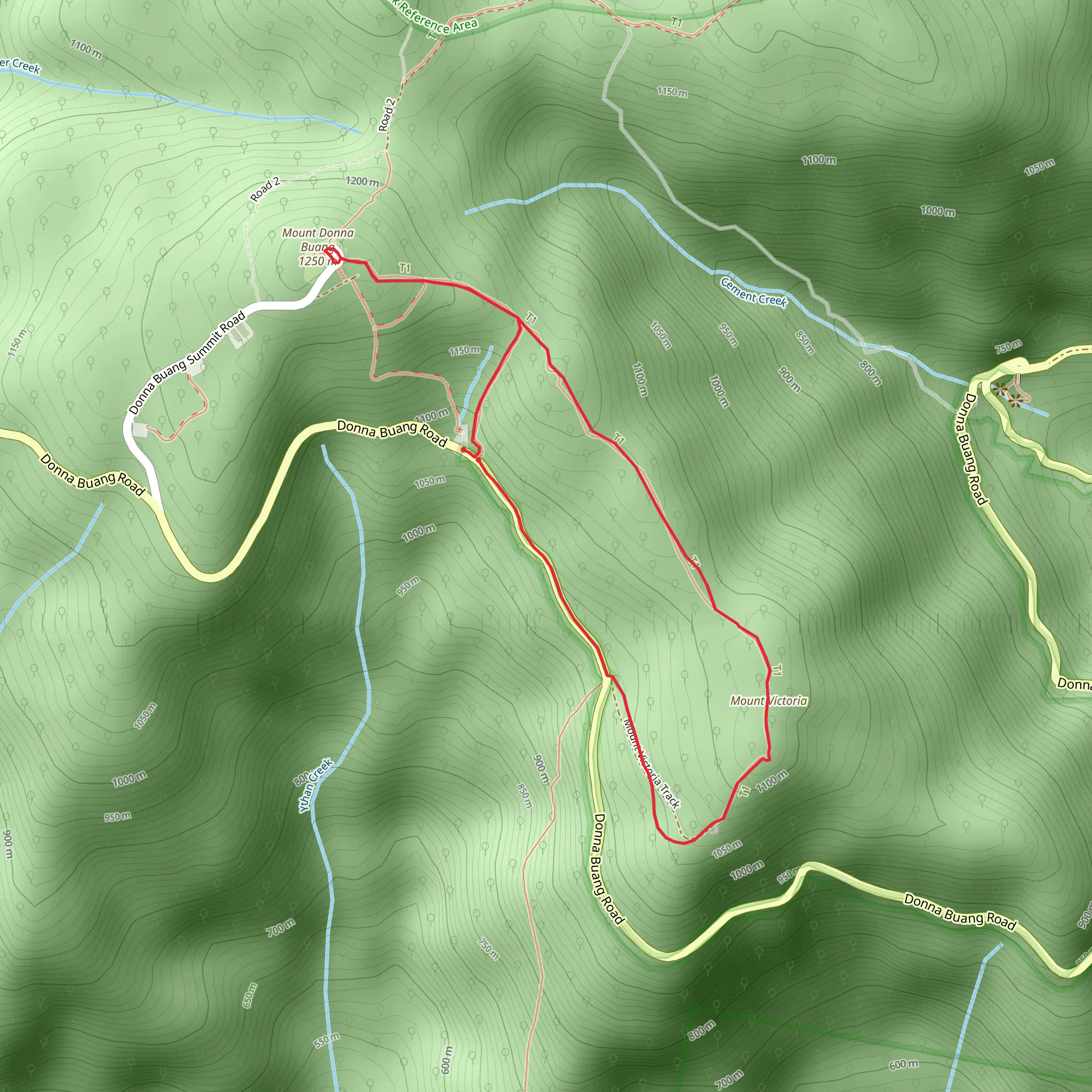 Mt Donna Buang and Mt Victoria Trail mobile static map