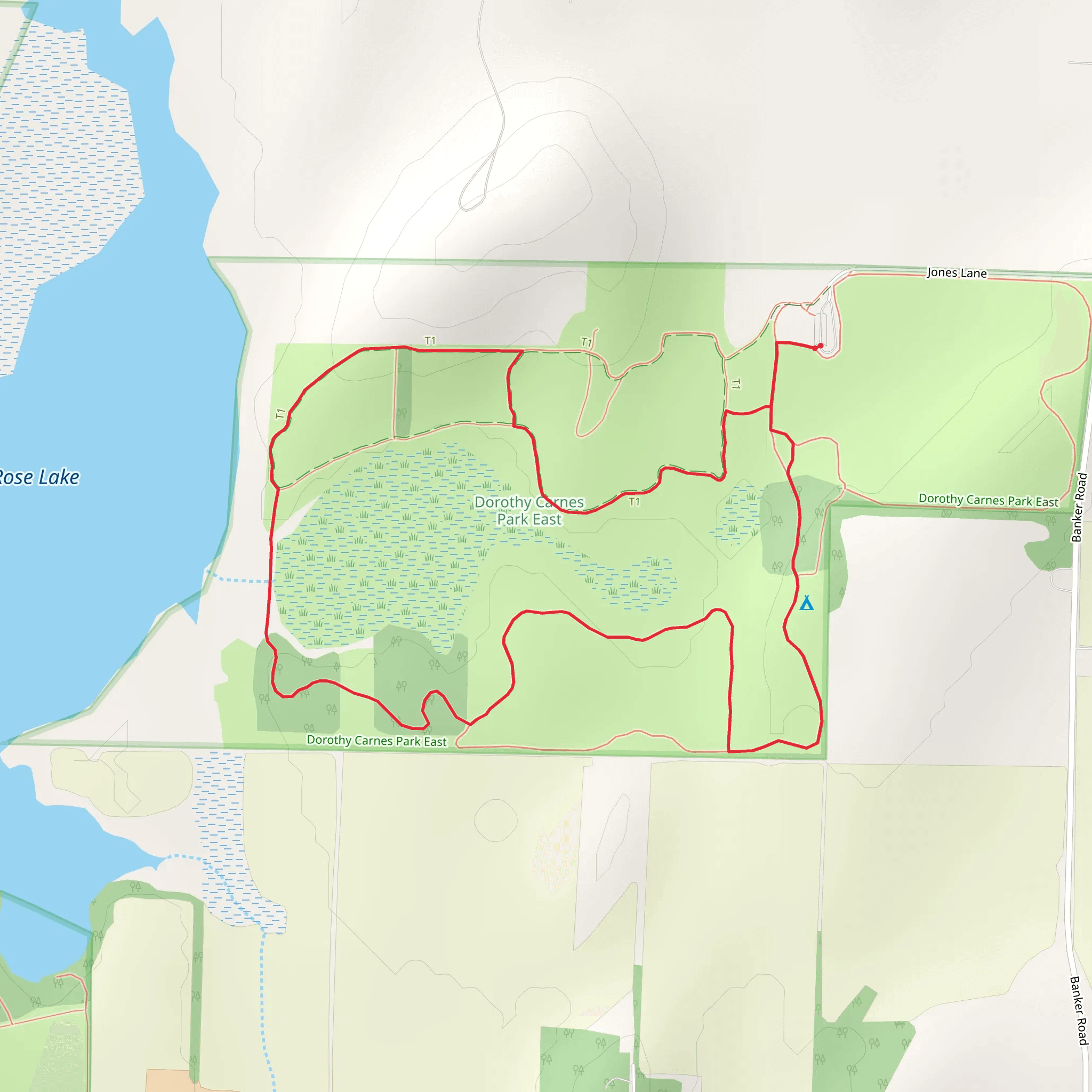 Loop beside Rose Walk mobile static map