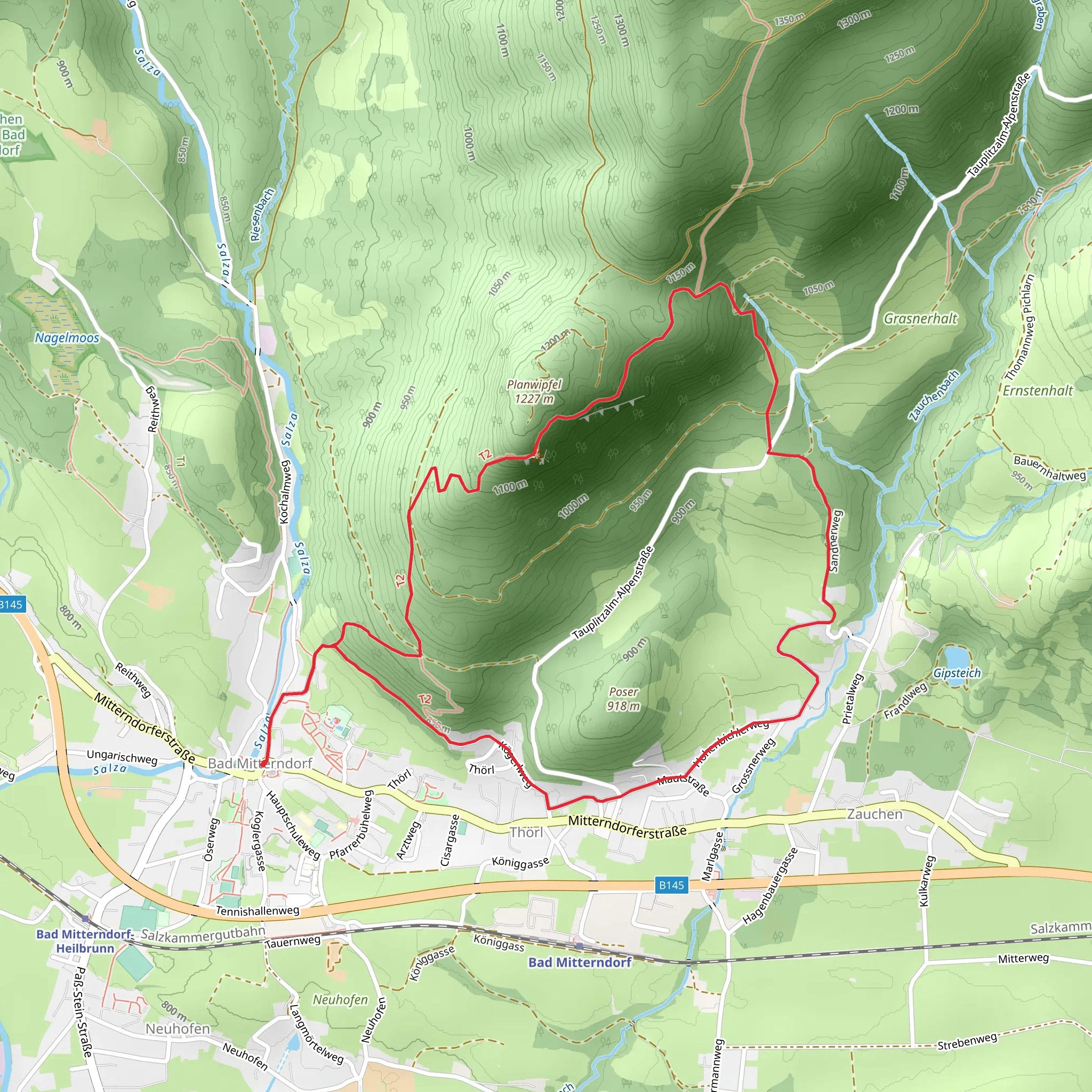 Simonywarte Hike mobile static map