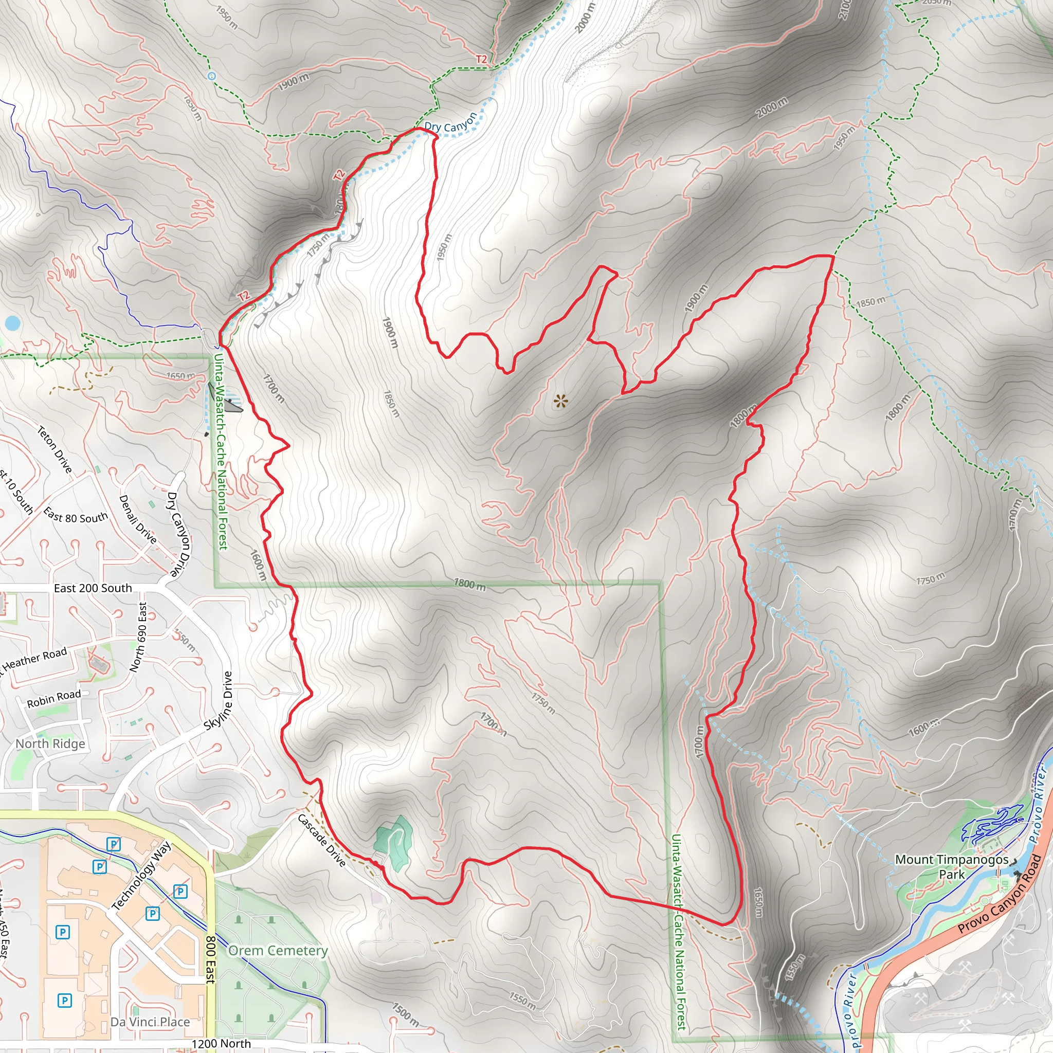 Lement Trail and Dry Canyon Trail mobile static map