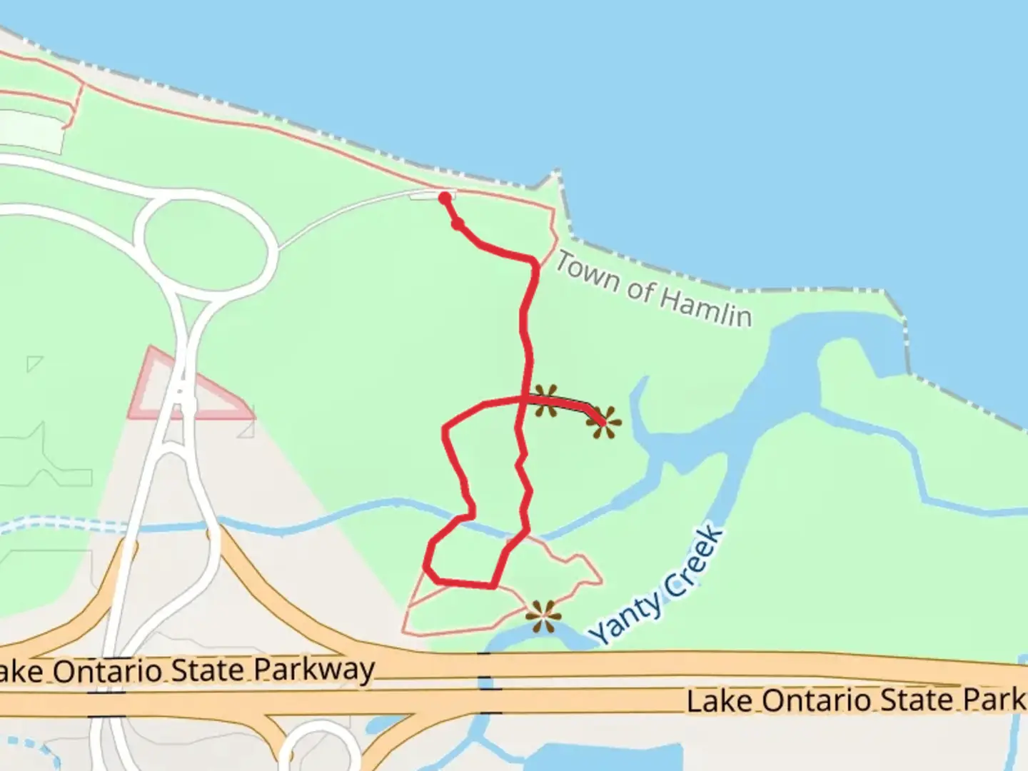 An image depicting the trail Yanty Creek Nature Trail and its surrounding area.