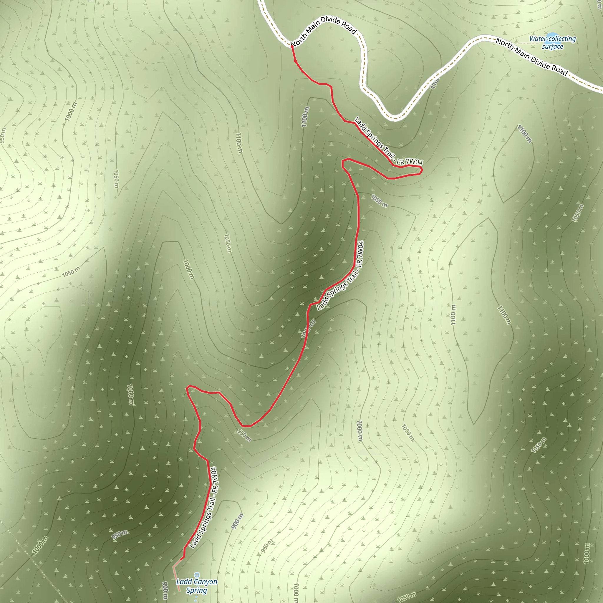 Ladd Canyon Trail mobile static map