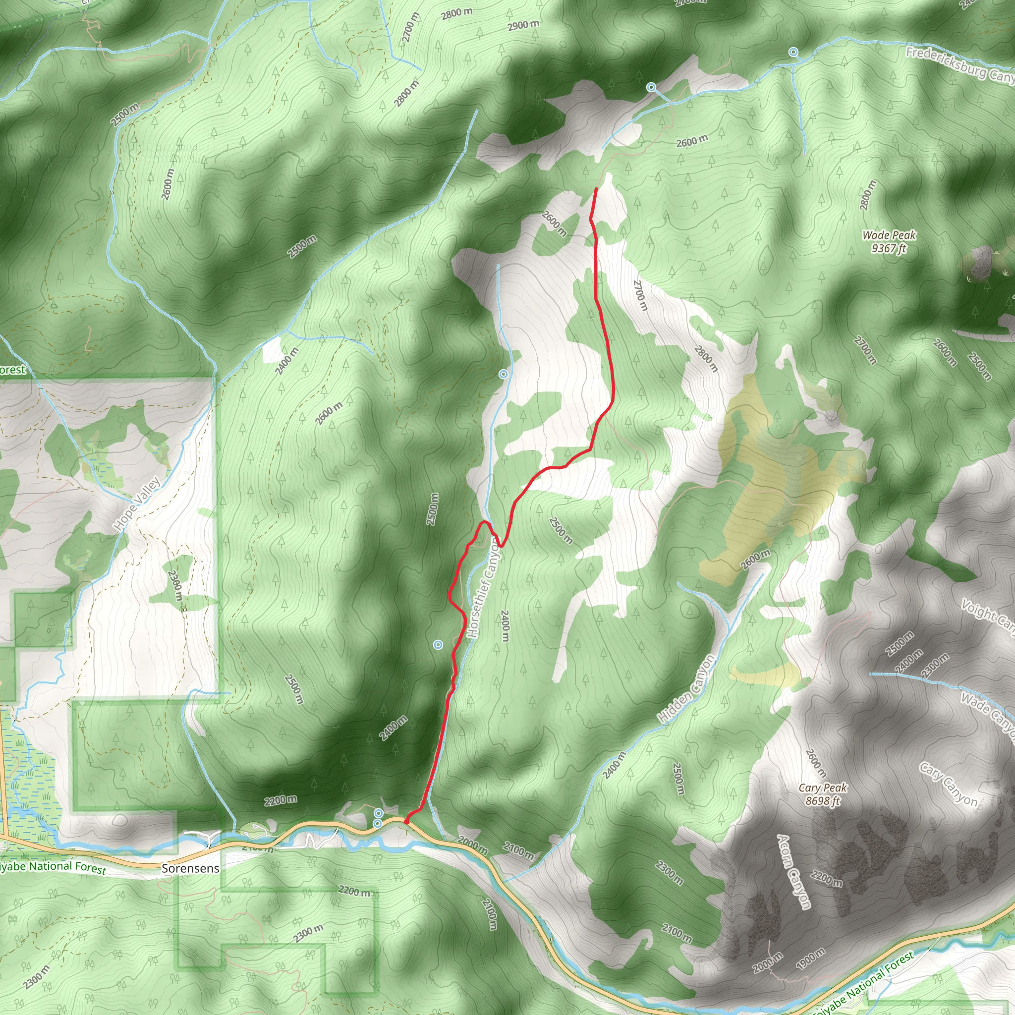 Horsethief Trail mobile static map