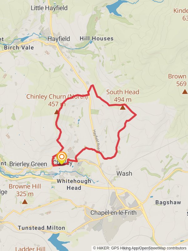 Chinley Churn and South Head mobile static map