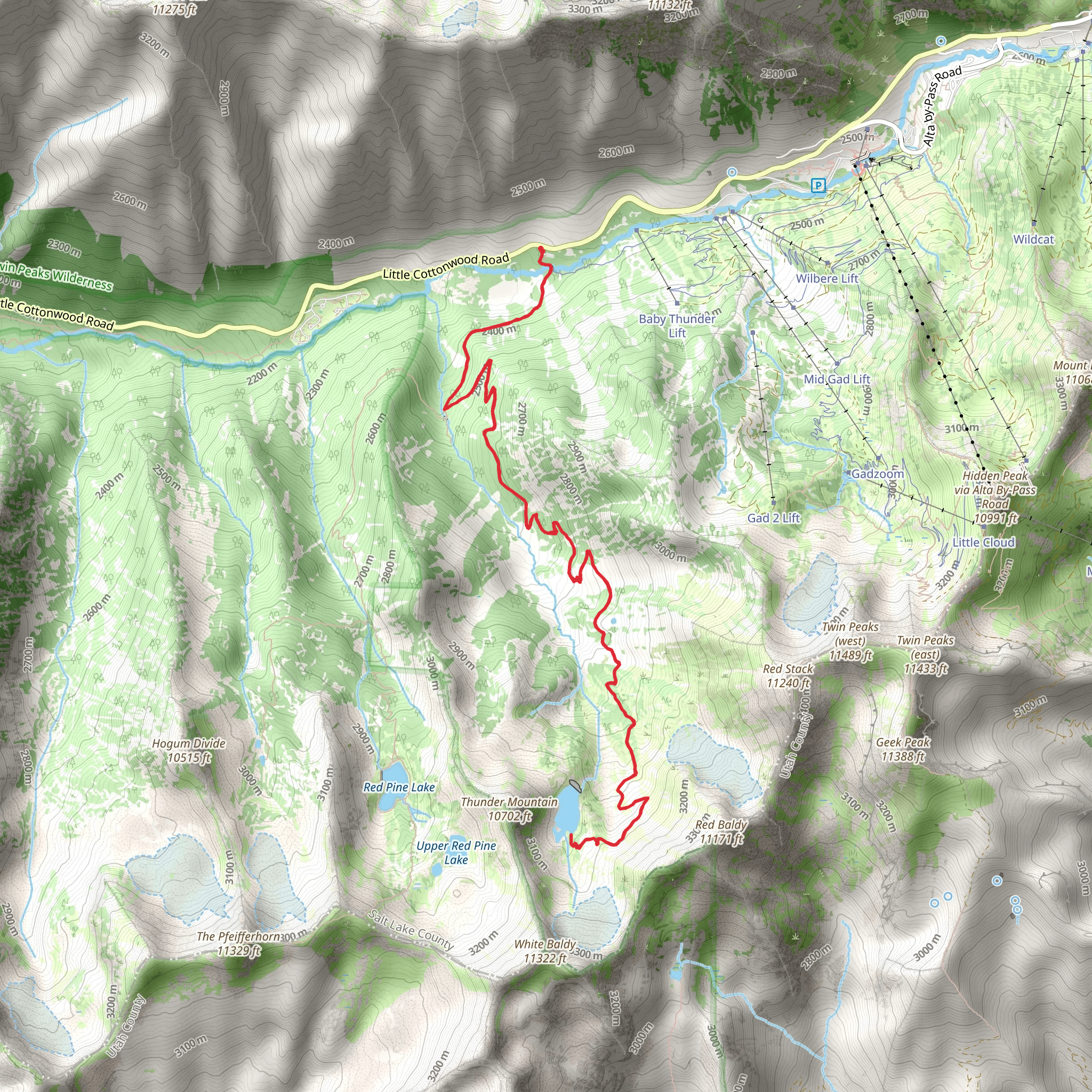 White Pine Lake via White Pine Trail mobile static map