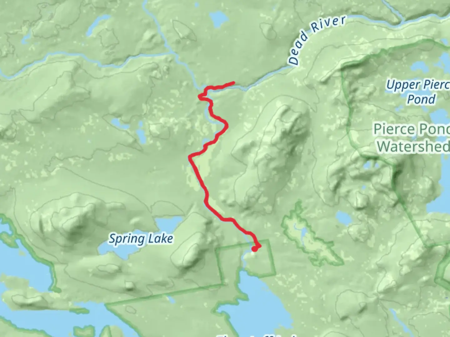 An image depicting the trail Grand Falls and Dead River and its surrounding area.
