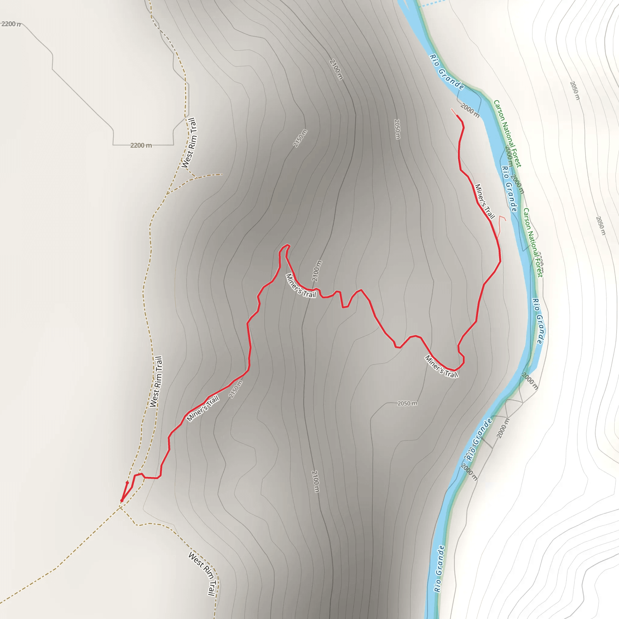 Rio Grande Out and Back mobile static map