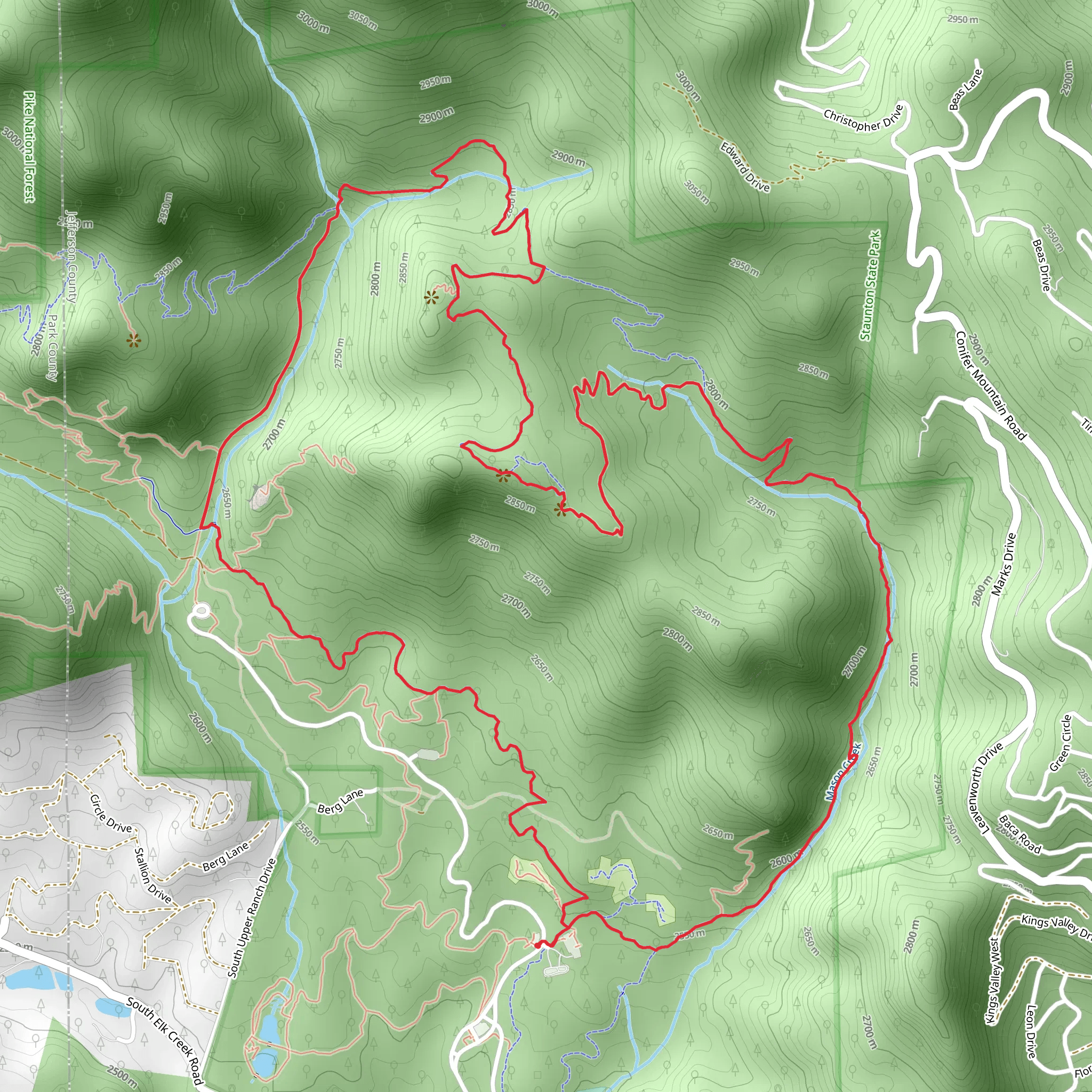Mason Creek - Staunton Ranch - Bear Paw Loop Trail mobile static map