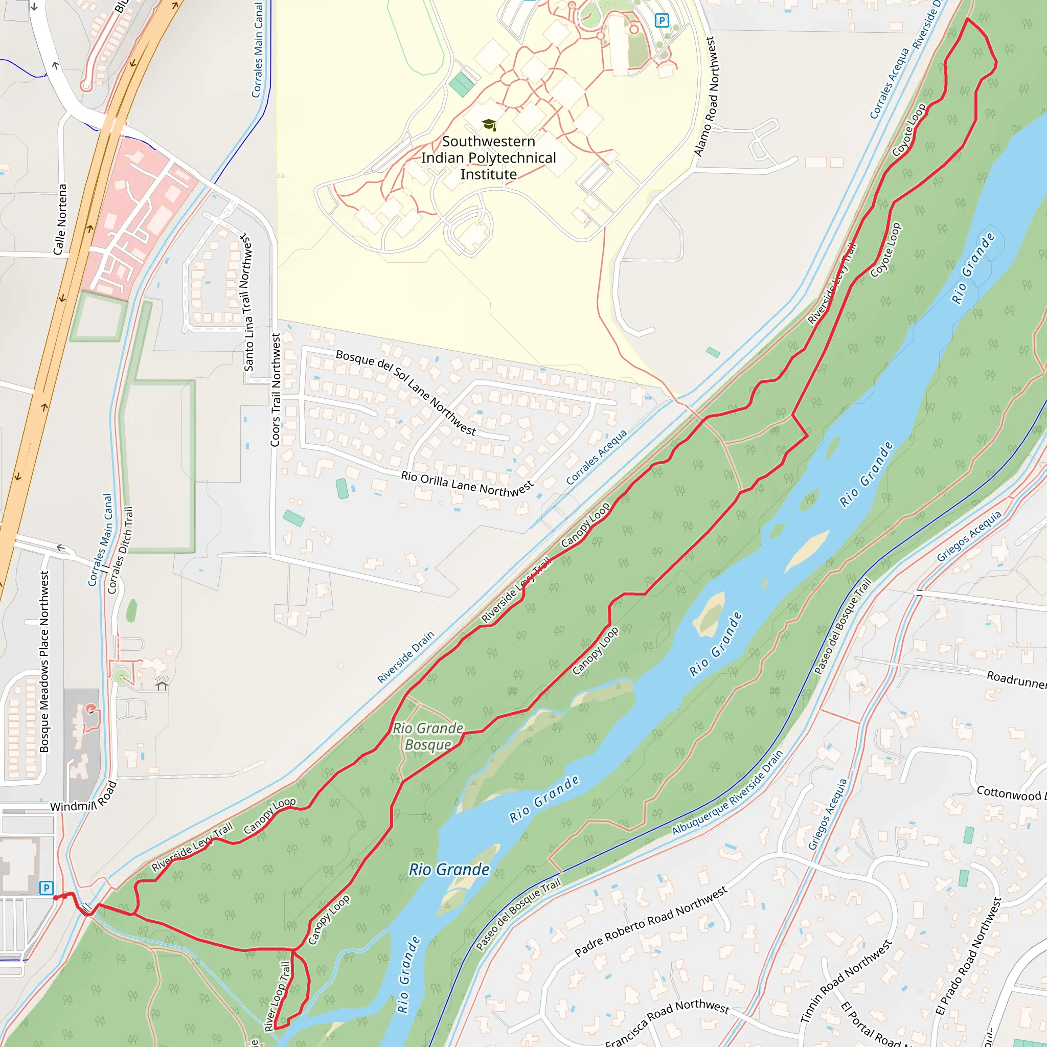 Canopy and Coyote Loop mobile static map