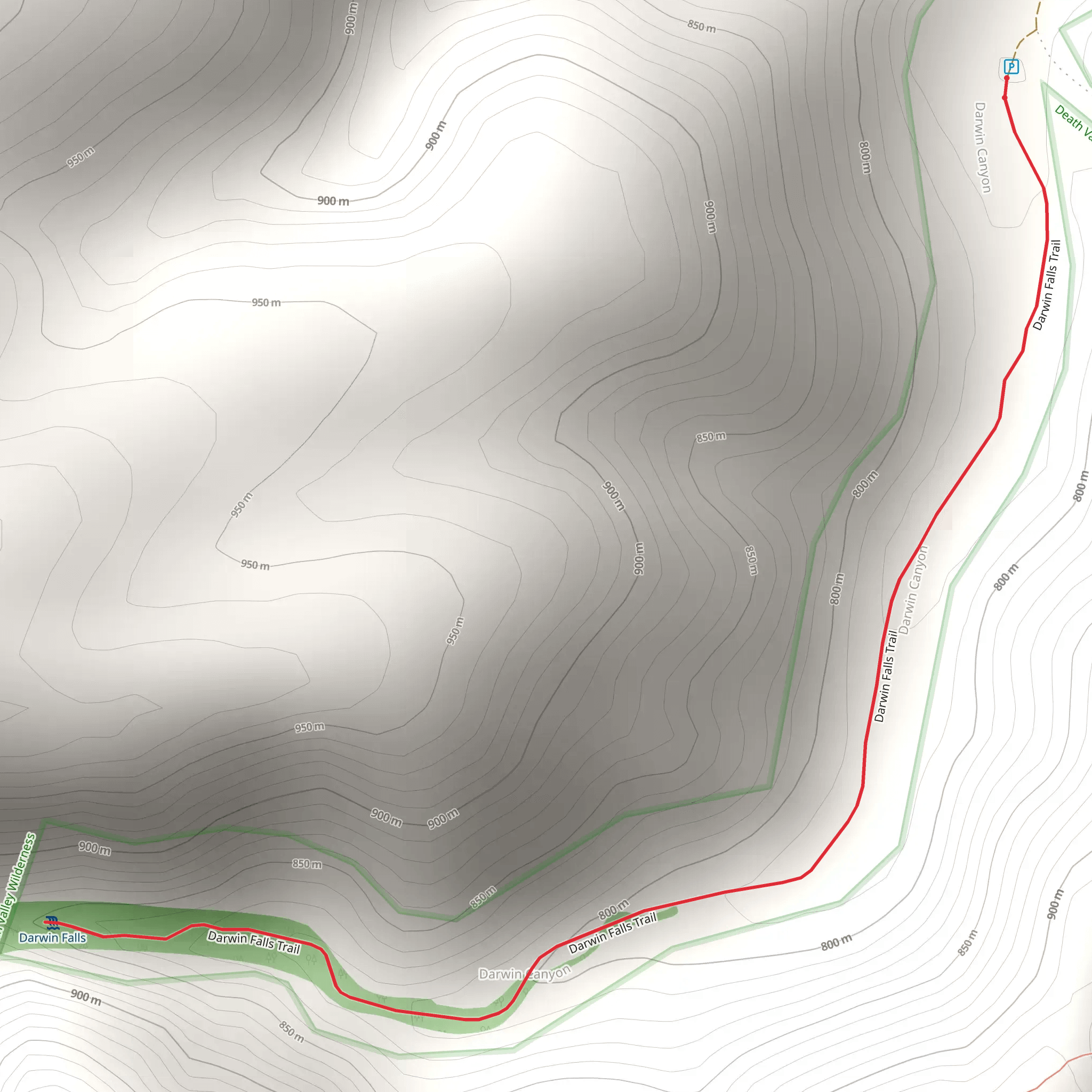 Darwin Falls Trail mobile static map