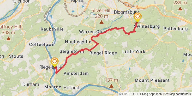 Highlands Trail stage 15 Map