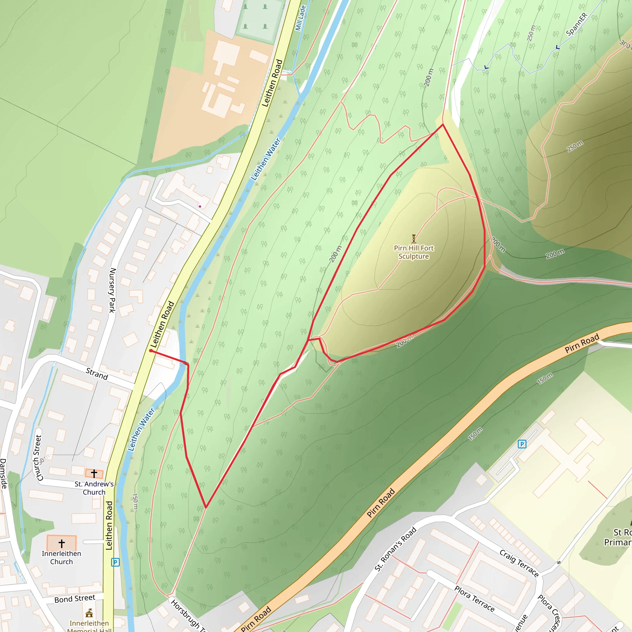 Pirn Hill Trail mobile static map