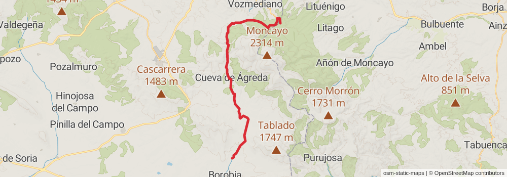 GR 260 Vuelta al Moncayo - Aragón stage 4 Map