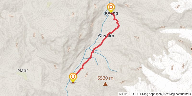 Nar Phu Valley Trek stage 3 Map