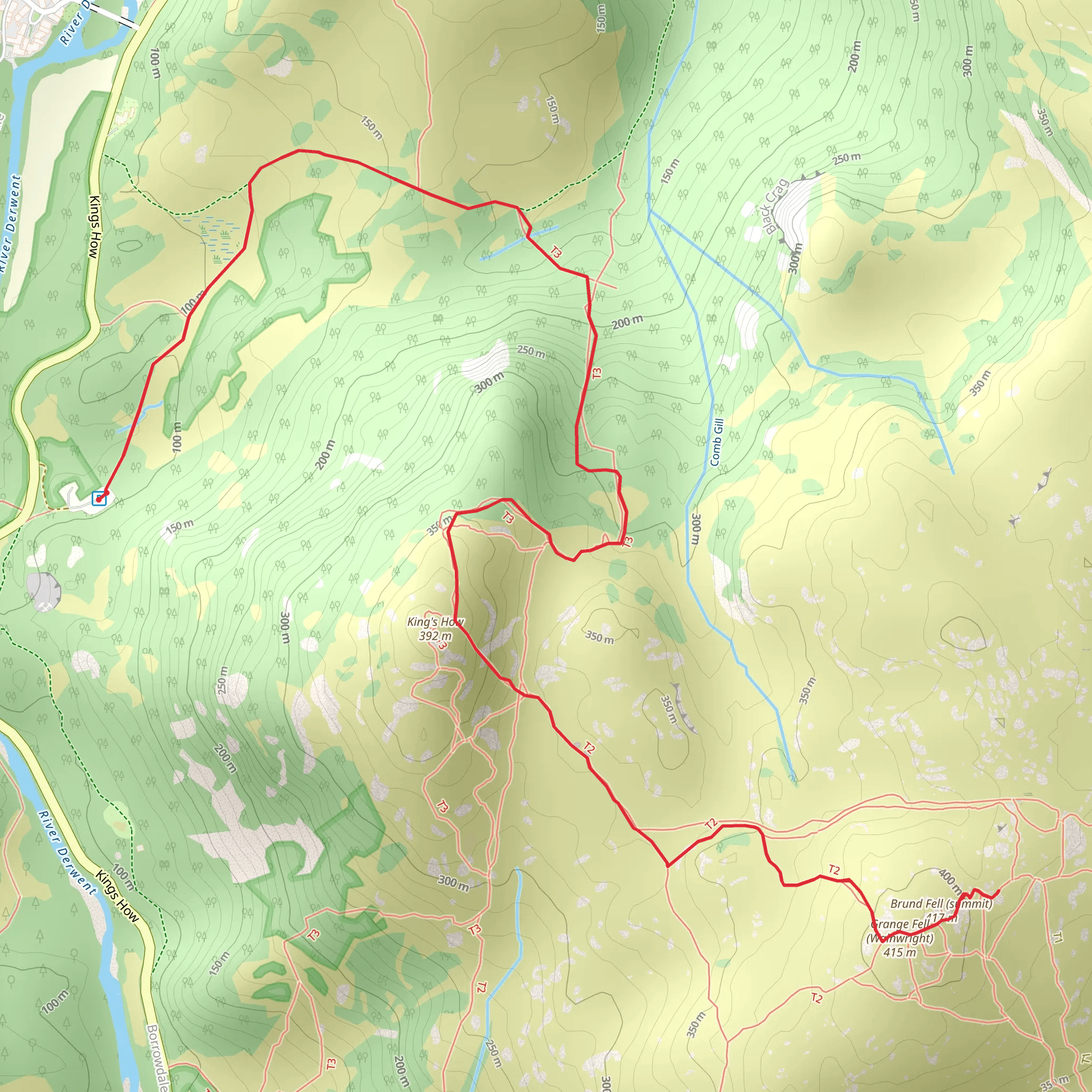 Grange Fell Trail mobile static map