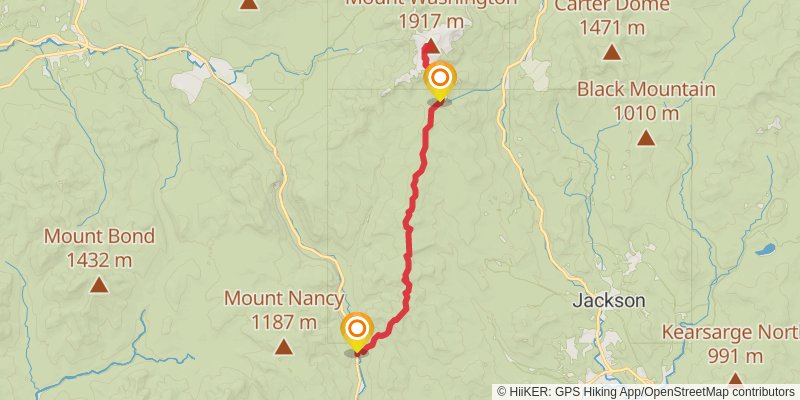 Mouth Washington via David's Path Trail stage 3 Map