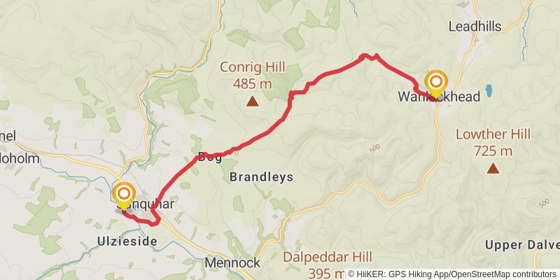 Southern Upland Way stage 8 Map