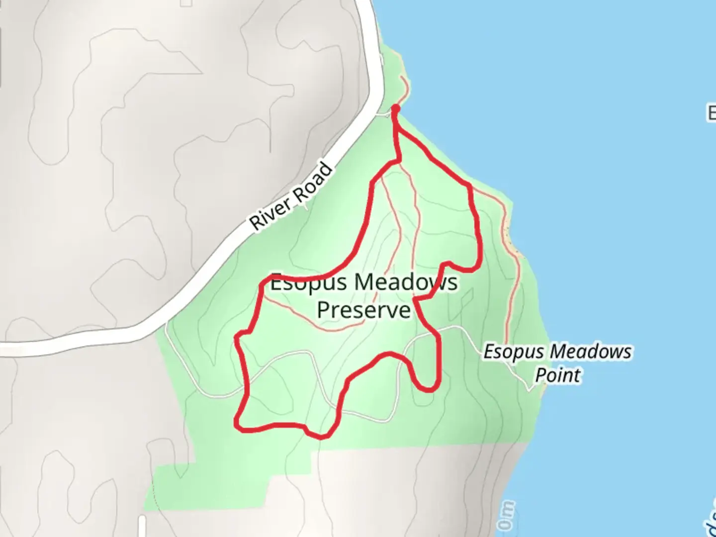 An image depicting the trail Esopus Meadows Preserve Loop and its surrounding area.