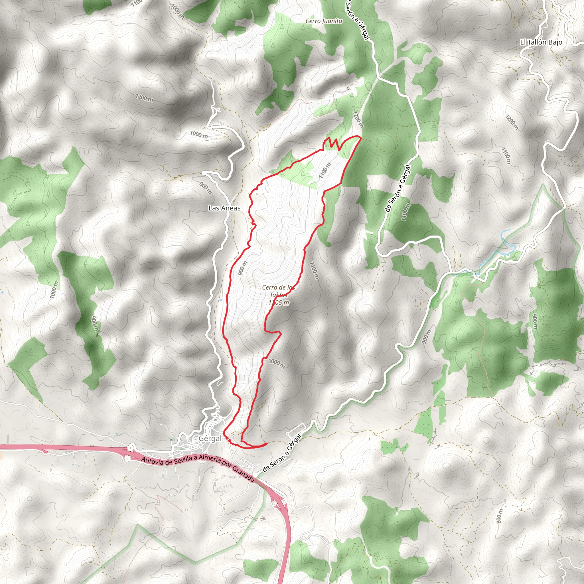 Path of the Hill of Tablas PR A 310 mobile static map