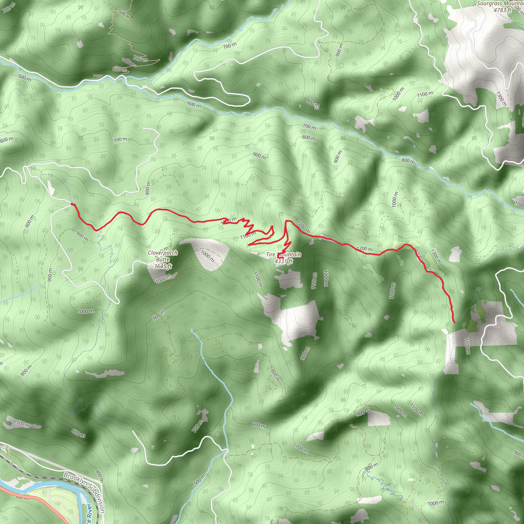 Tire Mountain Trail mobile static map