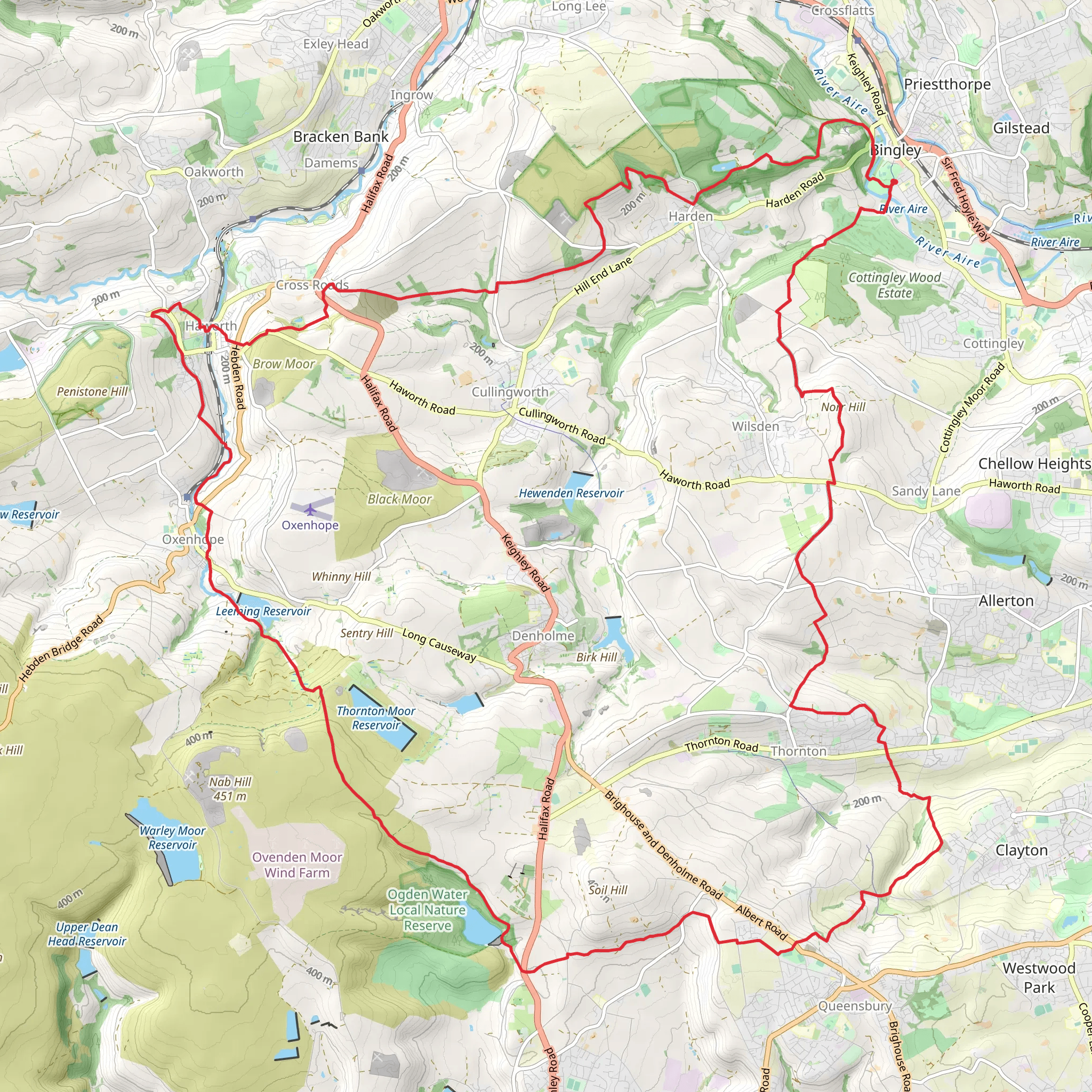 Denholme Loop from Bingley mobile static map