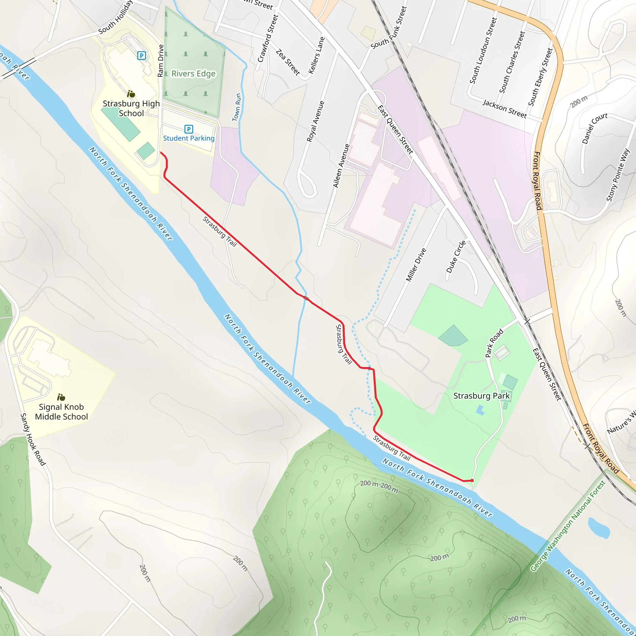 Strasburg Trail mobile static map