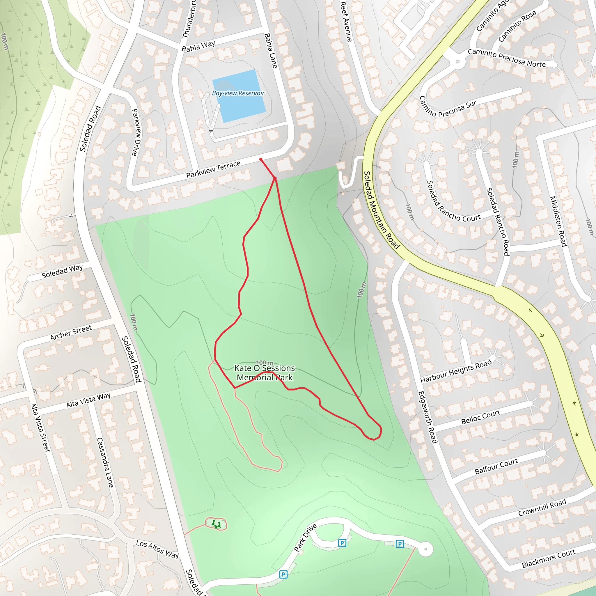 Kate O Sessions Memorial Park Loop mobile static map