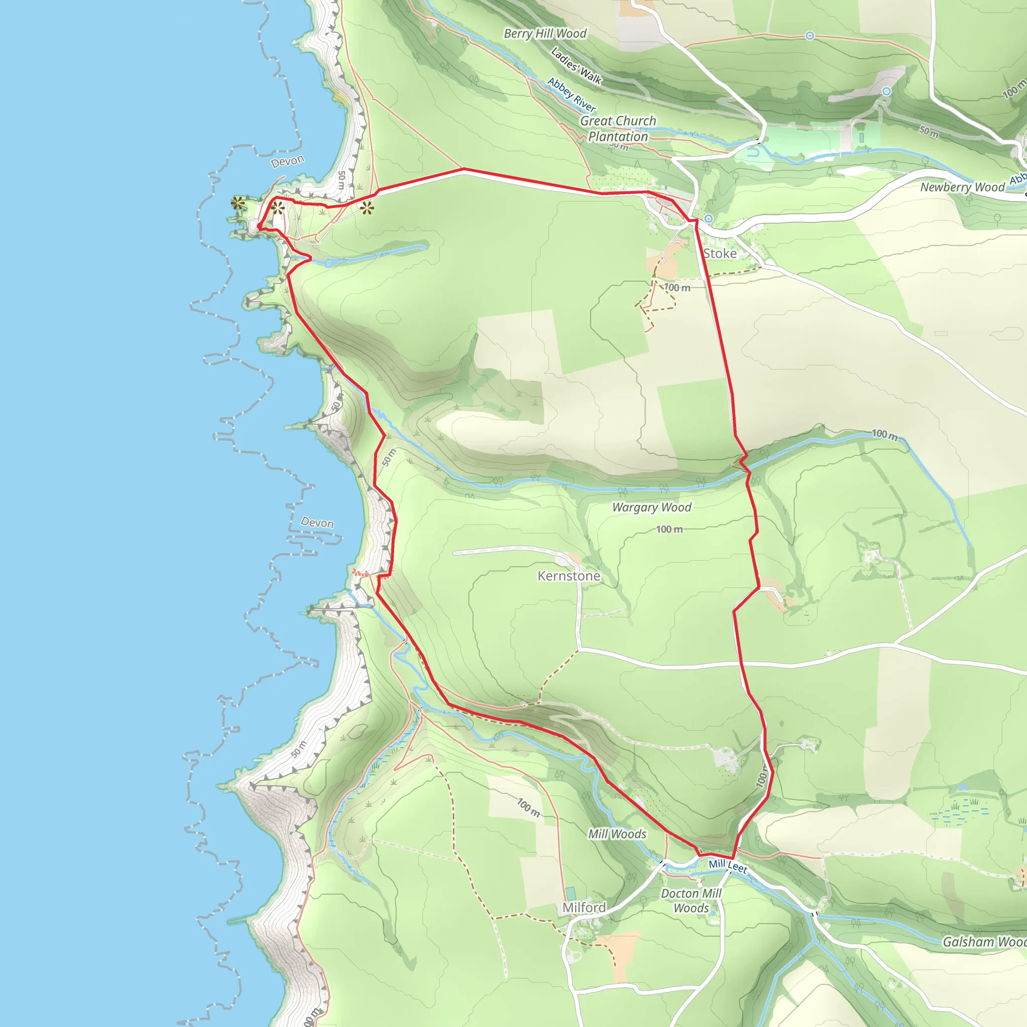 Speke's Mill Mouth Walk mobile static map